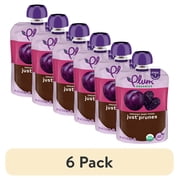 6 pack Plum Organics  Stage 1 Organic Baby Food Just  Prunes 3.5oz Pouch