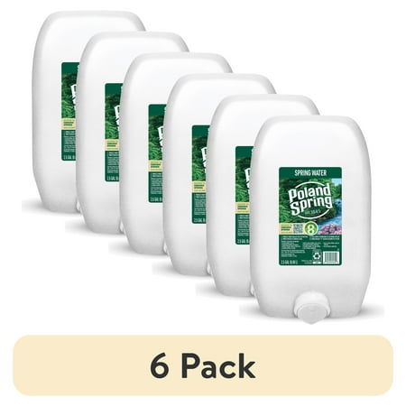 (6 pack) Poland Spring Maine Spring Water, 2.5 gal, Single Jug