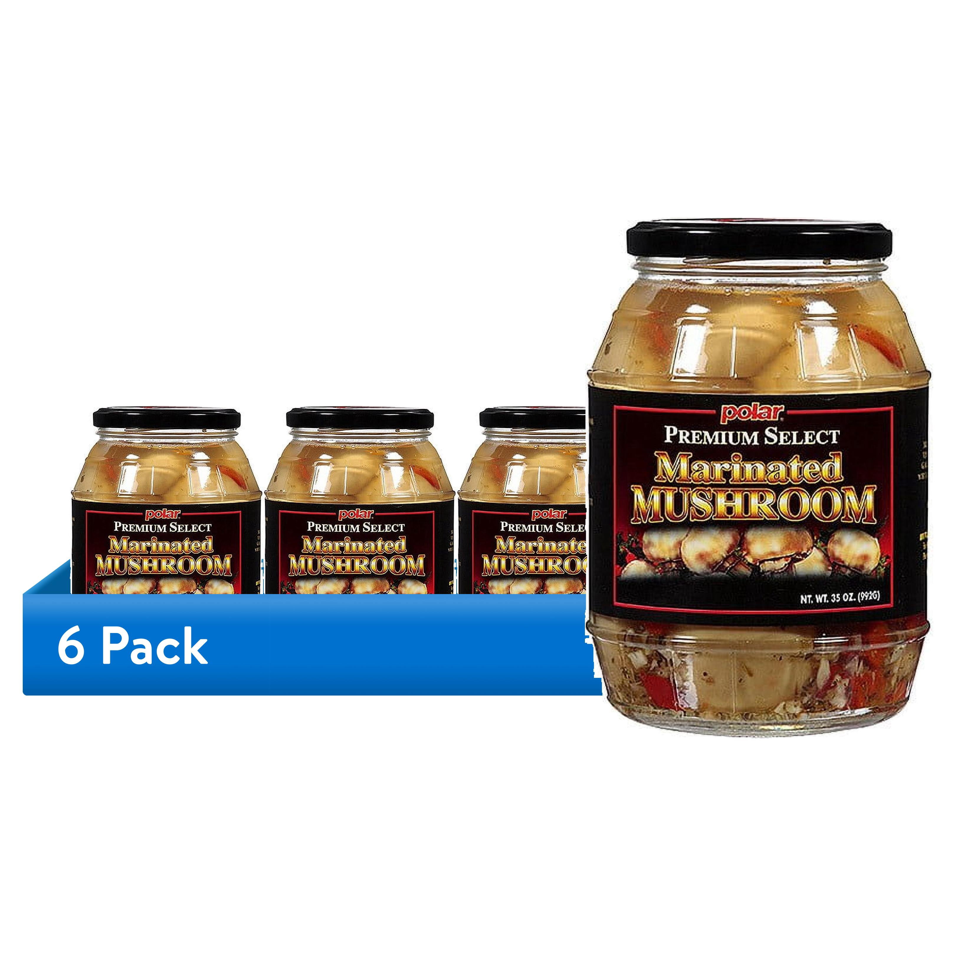 (6 pack) Polar Premium Select Marinated Mushrooms, 35 oz
