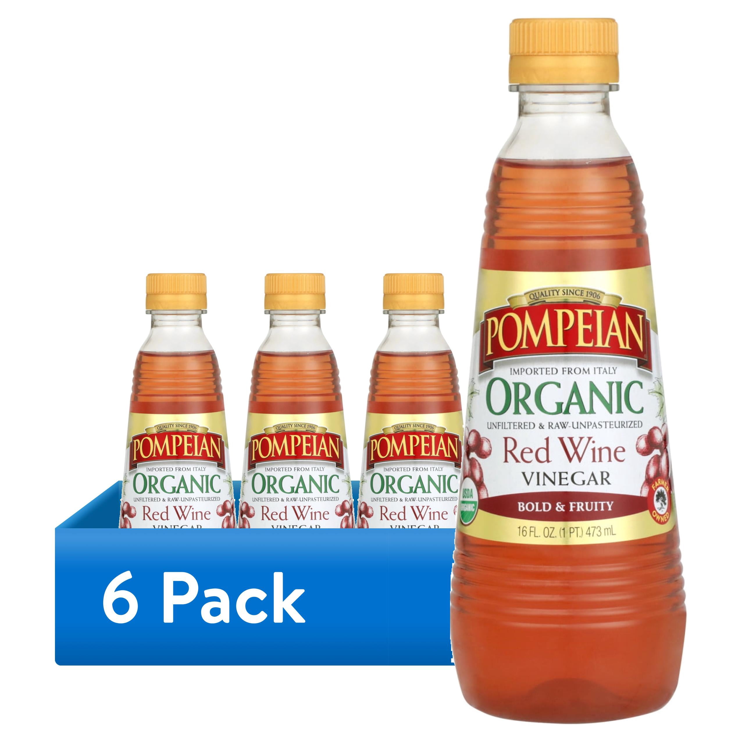 (6 pack) Pompeian Organic Red Wine Vinegar - 16 fl oz