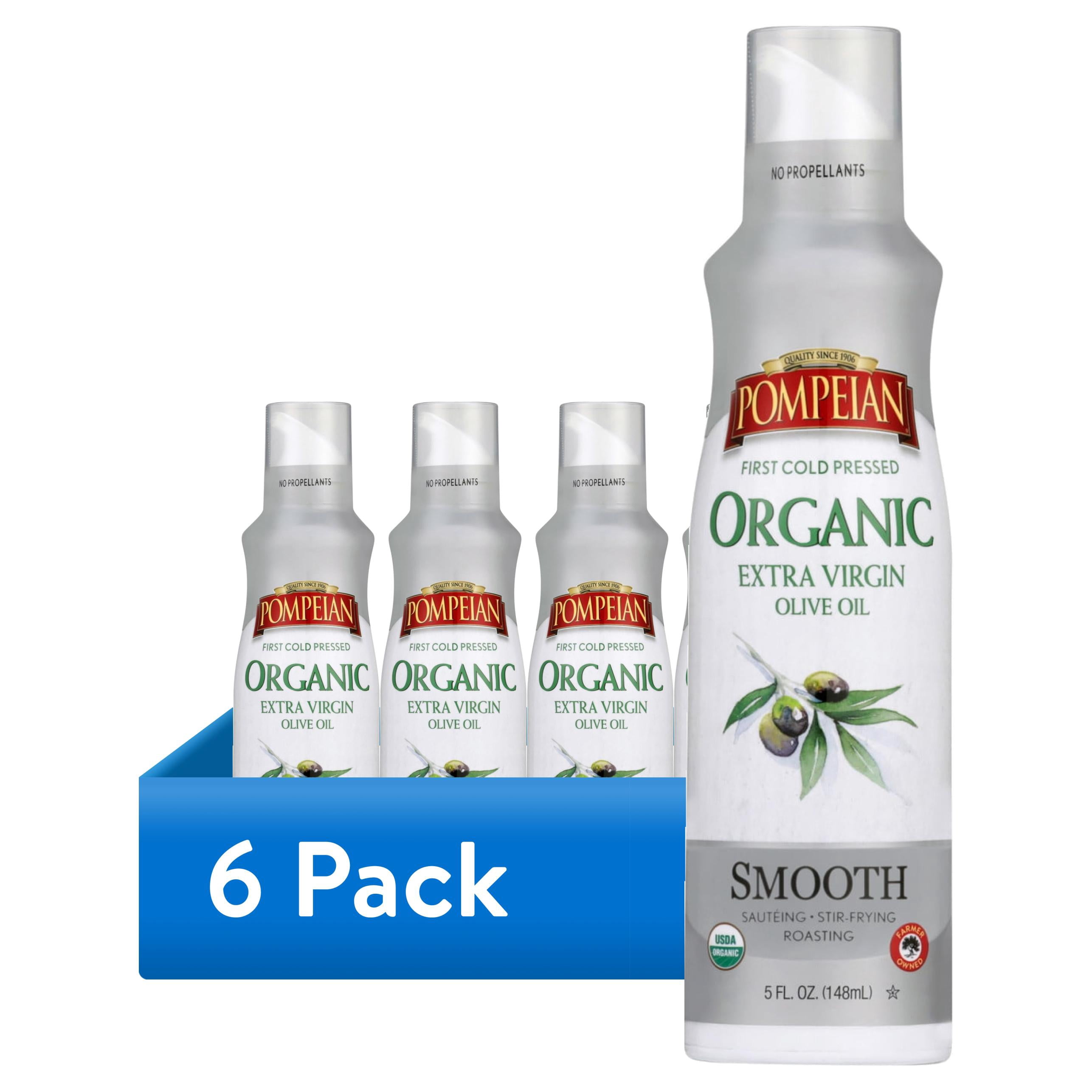(6 pack) Pompeian Organic Smooth Extra Virgin Olive Oil Cooking Spray - 5 fl oz, 1 Count