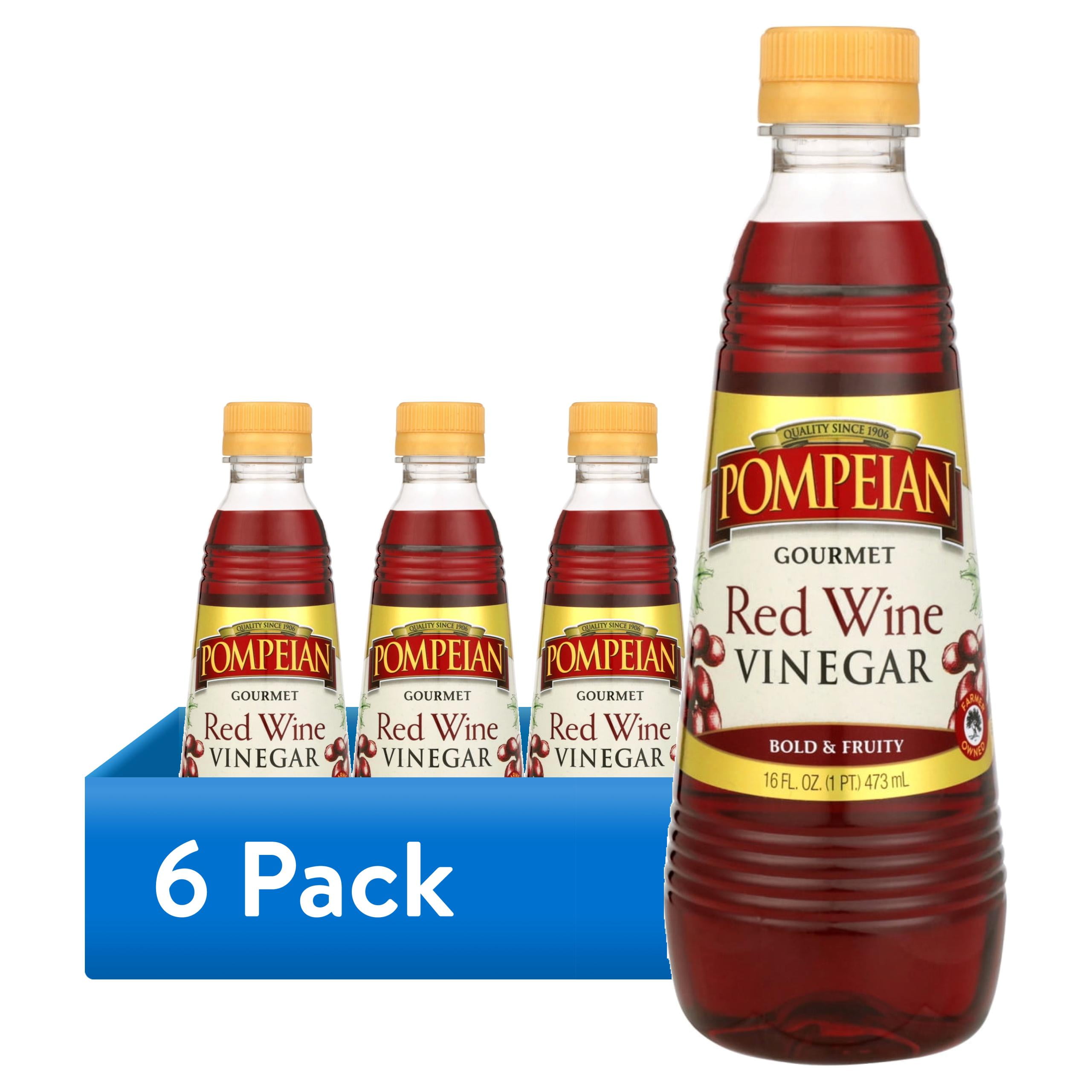 (6 pack) Pompeian Red Wine Vinegar - 16 fl oz