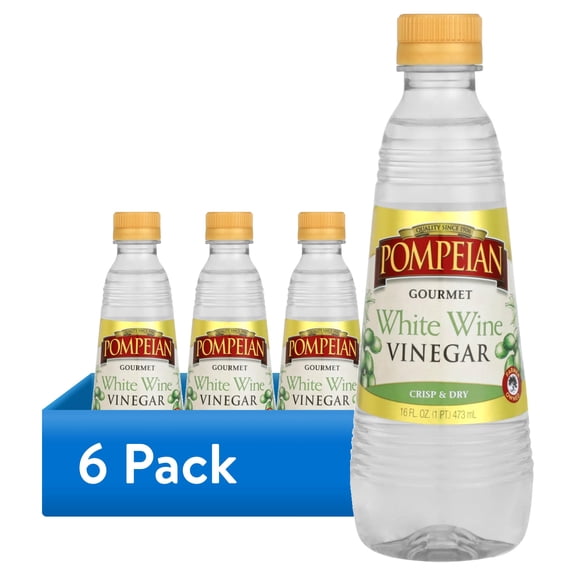 (6 pack) Pompeian White Wine Vinegar - 16 fl oz