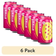 6 pack poppi Strawberry Lemon Prebiotic Soda, 12 fl oz, 1 Pack Can