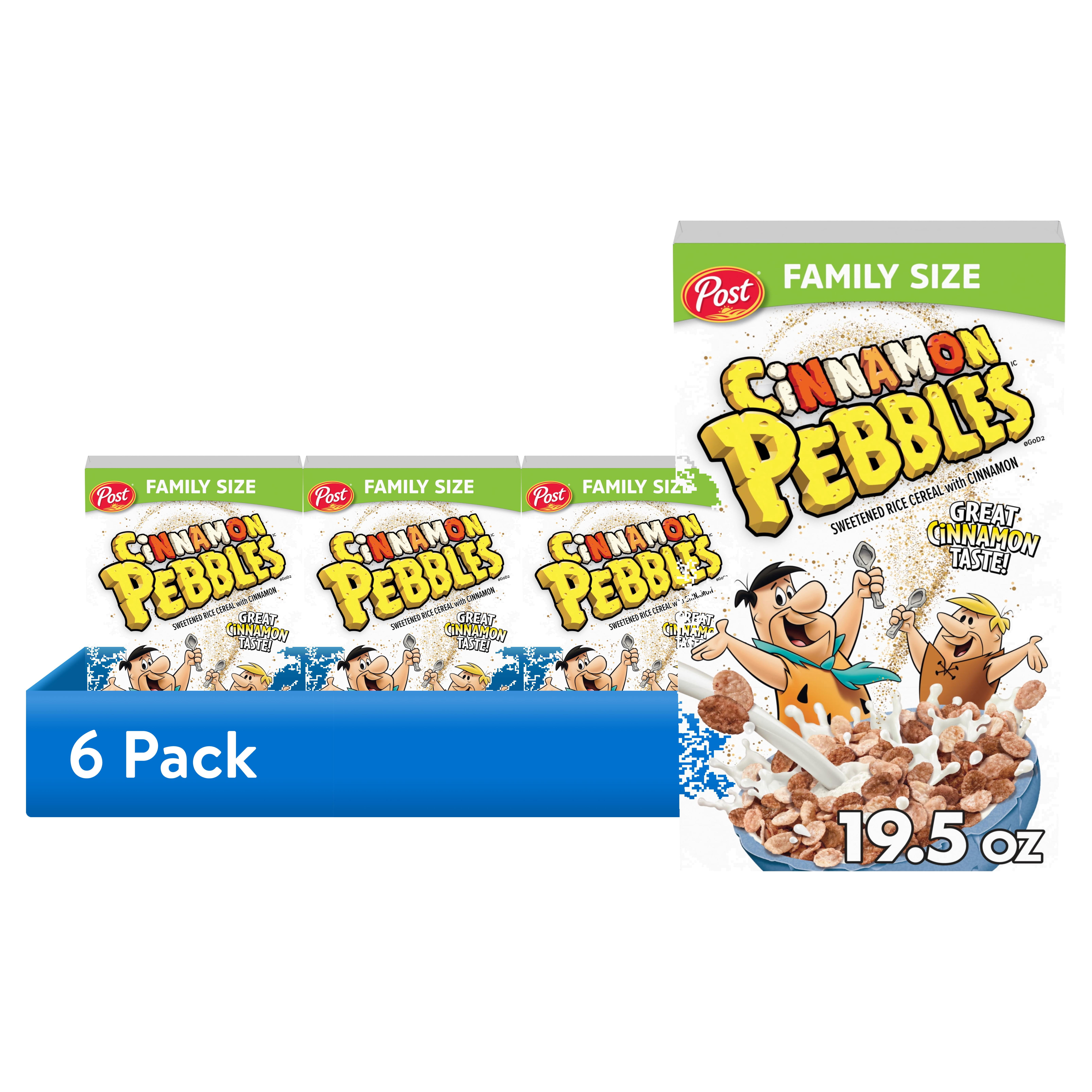 (6 pack) Cinnamon PEBBLES Gluten Free Breakfast Cereal, 19.5 oz Box