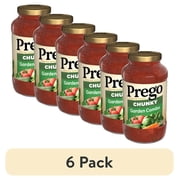 (6 pack) Prego Chunky Garden Combo Spaghetti Sauce, 23.75 oz Jar