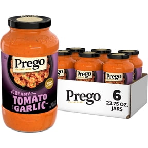(6 pack) Prego Creamy Tomato Pasta Sauce with Garlic, 24 oz Jar