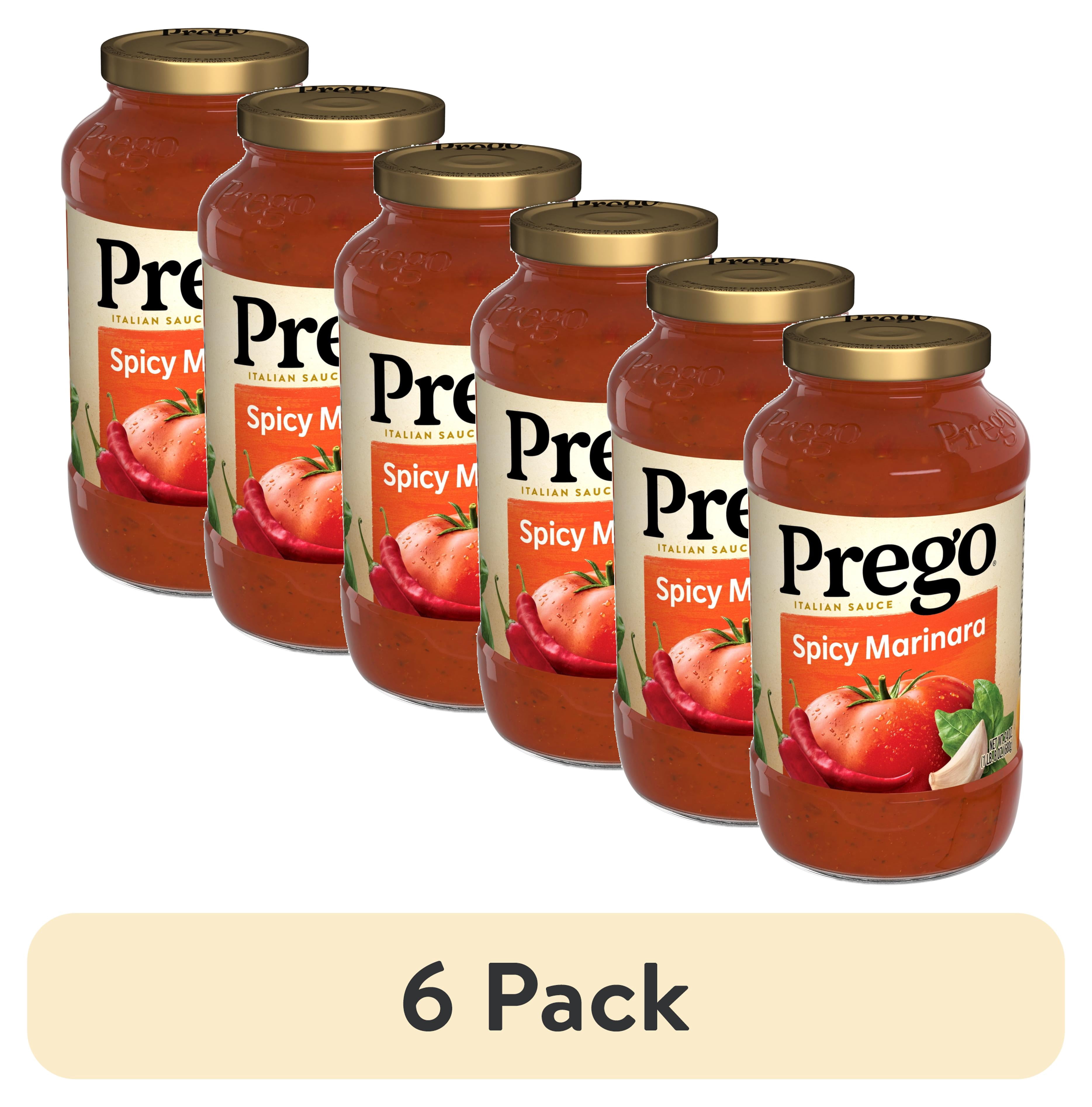 (6 pack) Prego Spicy Marinara Pasta Sauce, 24 oz Jar