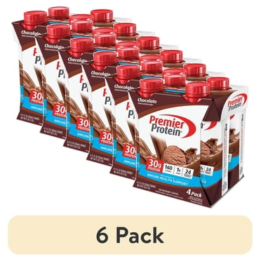 (6 pack) Premier Protein Shake, Chocolate, 30g Protein, 11 Fl Oz, 4 Ct