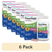 6 pack PreserVision AREDS 2 Eye Vitamins & Mineral with Lutein & Zeaxanthin, Chewables, 70Count
