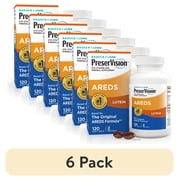 6 pack PreserVision AREDS Eye Vitamins and Minerals with Lutein Softgels, 120 Count