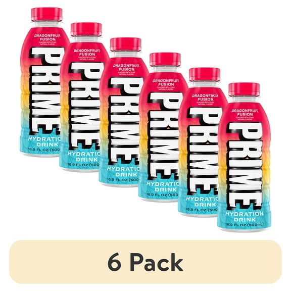(6 pack) Prime Hydration Sports Drink, Dragonfruit Fusion, 16.9 fl oz, Bottle