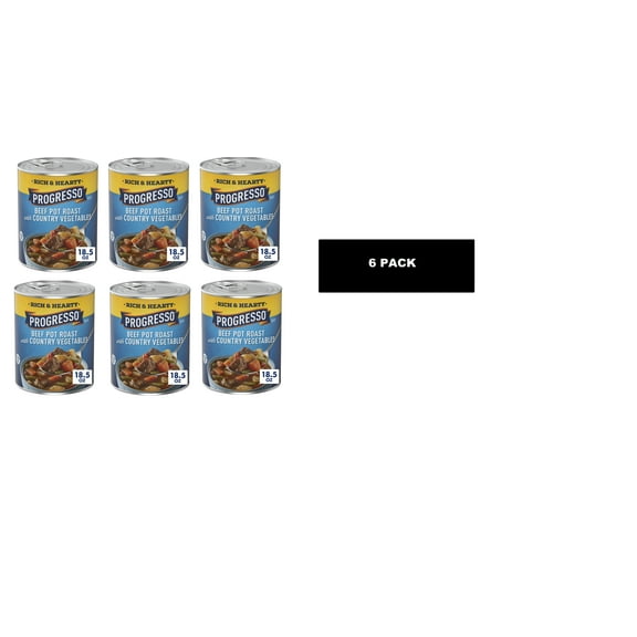 (6 pack )Progresso Beef Pot Roast with Country Vegetables Canned Soup, 18.5 oz