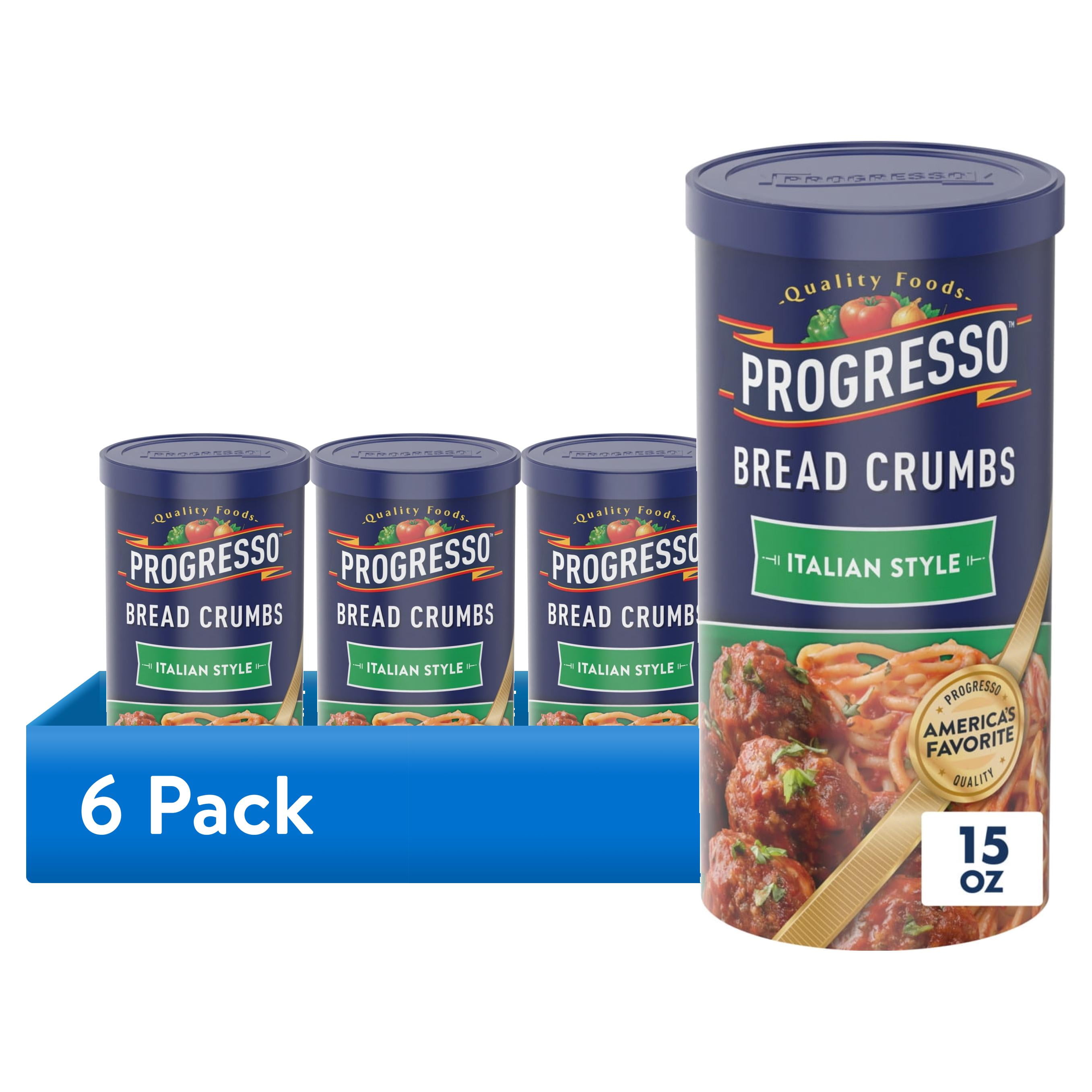 (6 pack) Progresso Bread Crumbs, Italian Style, Cooking Ingredient, 15 oz