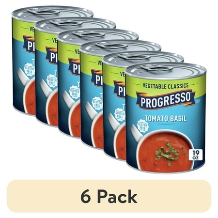 (6 pack) Progresso Tomato Basil Soup, Vegetable Classics Canned Soup, Gluten Free, 19 oz