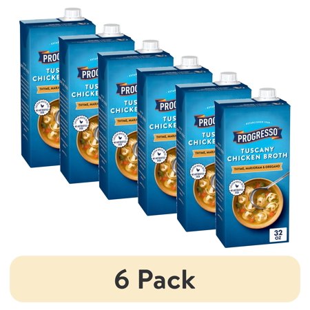 (6 pack) Progresso Tuscany Chicken Broth, Gluten Free, 32 oz