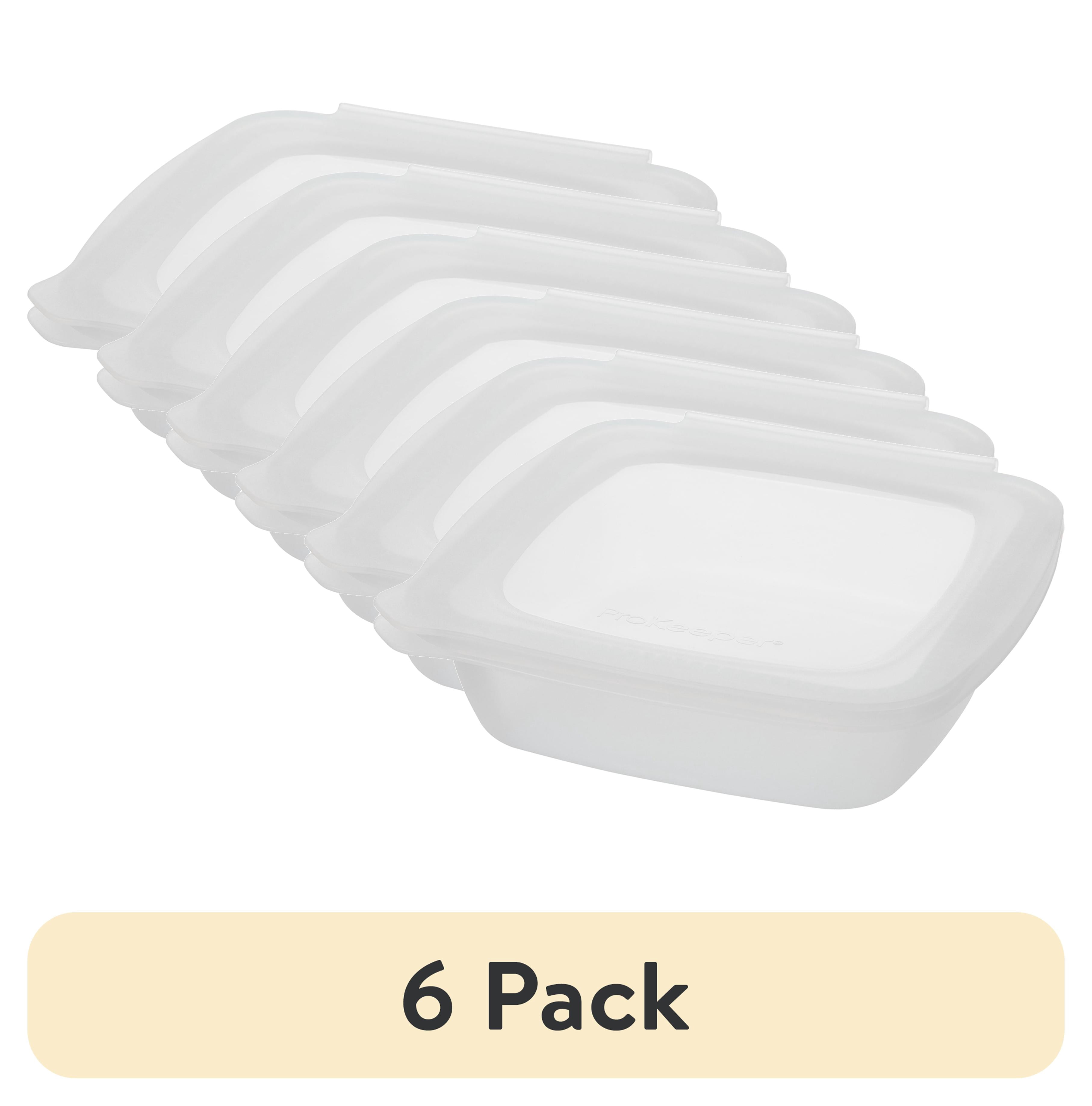 (6 pack) Prokeeper+ 3 Cup Silicone Softbox for School Lunches and Activities