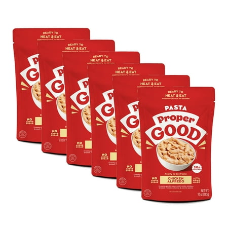 (6 pack) Proper Good Chicken Alfredo Ready to Serve Meal, Shelf-Stable, 10 oz, 1 Pack