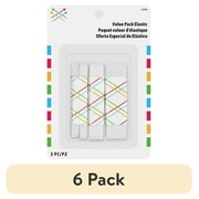 (6 pack) Elastic Value Pack, 3 Piece, White