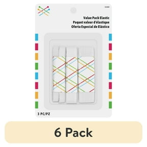 (6 pack) Elastic Value Pack, 3 Piece, White