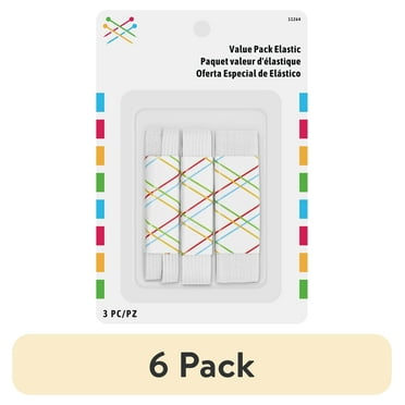 (6 pack) Elastic Value Pack, 3 Piece, White
