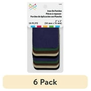 (6 pack) Iron-On Twill Fabric Patches for Repair, 10 Count