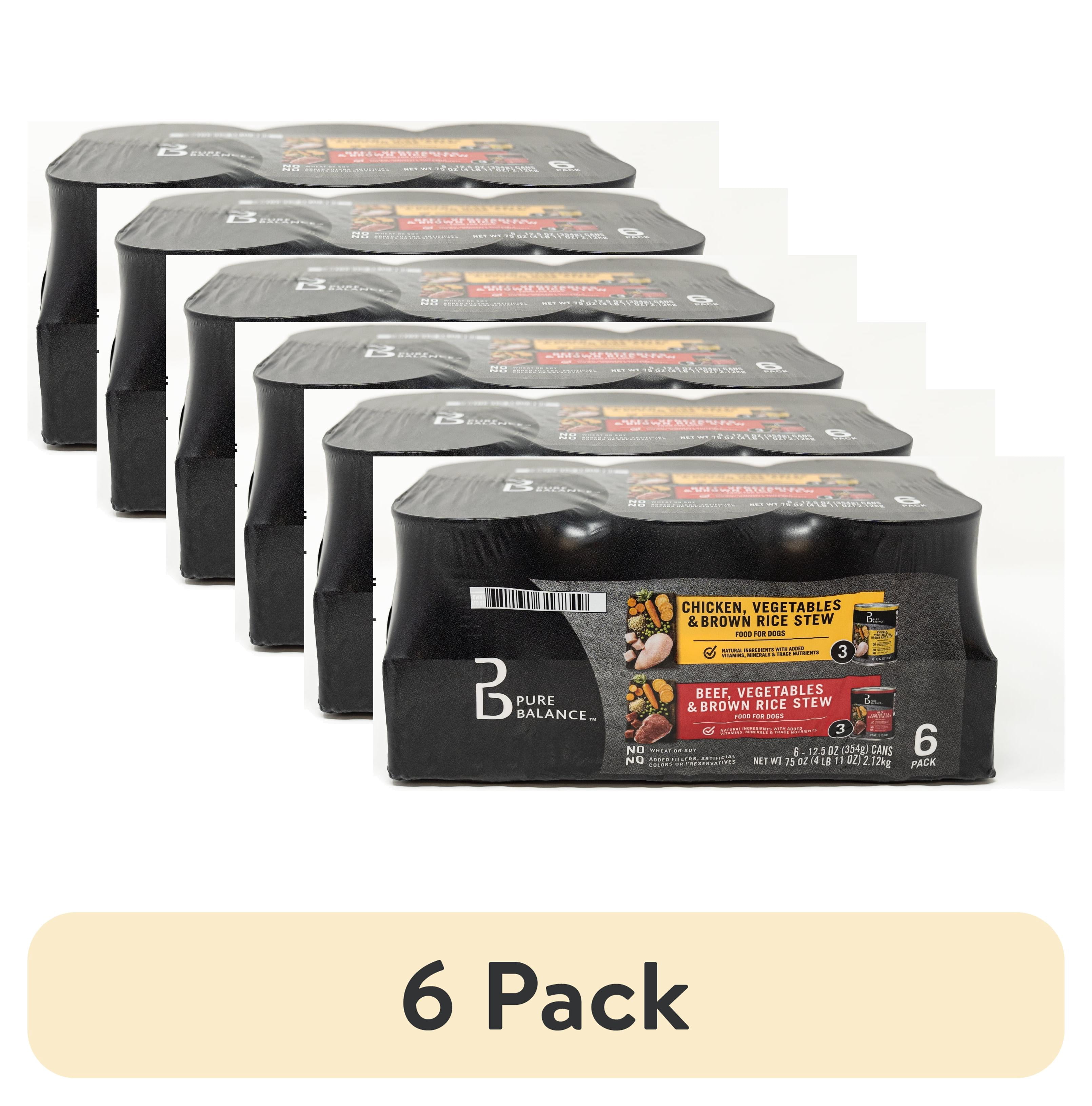 (6 pack) Pure Balance Beef Stew and Chicken Stew Wet Dog Food Variety Pack, 12.5 oz Cans, 6 Pack