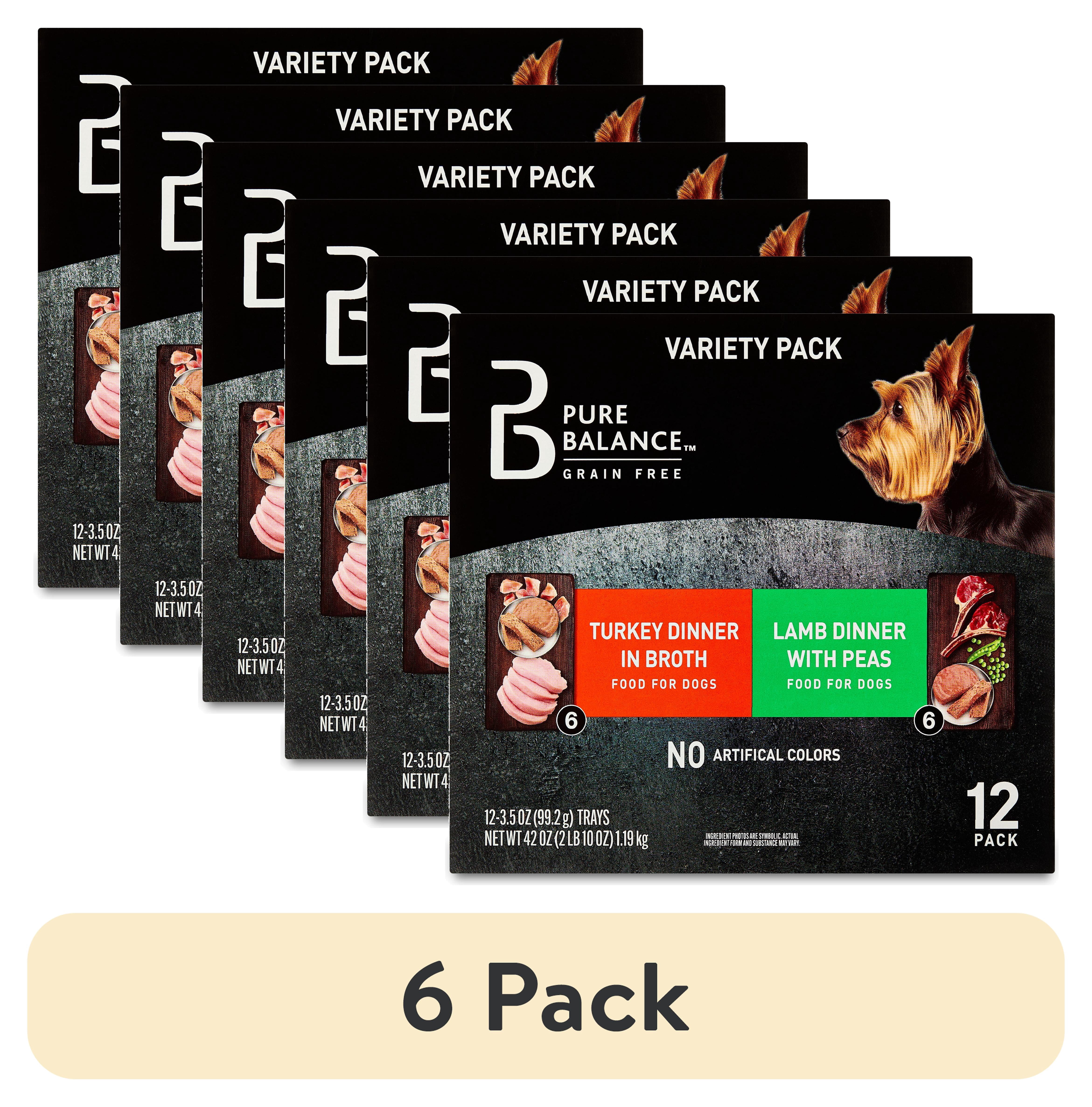 5 pack) Pure Balance Grain-Free Wet Dog Food Variety Pack, Turkey