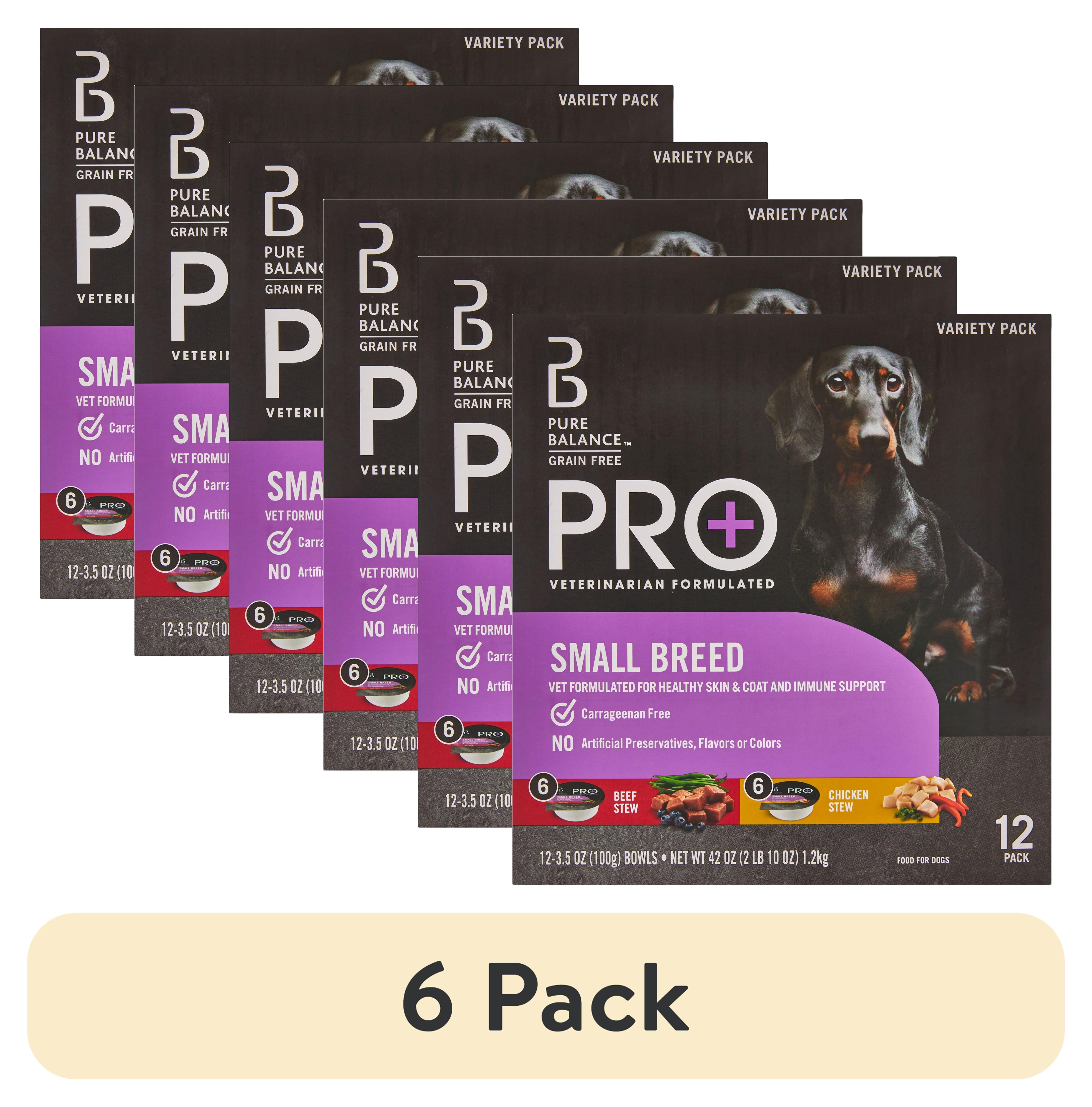 (6 pack) Pure Balance Pro Beef Stew & Chicken Stew for Small Breeds Wet Dog Food, 3.5 oz, 12 Count