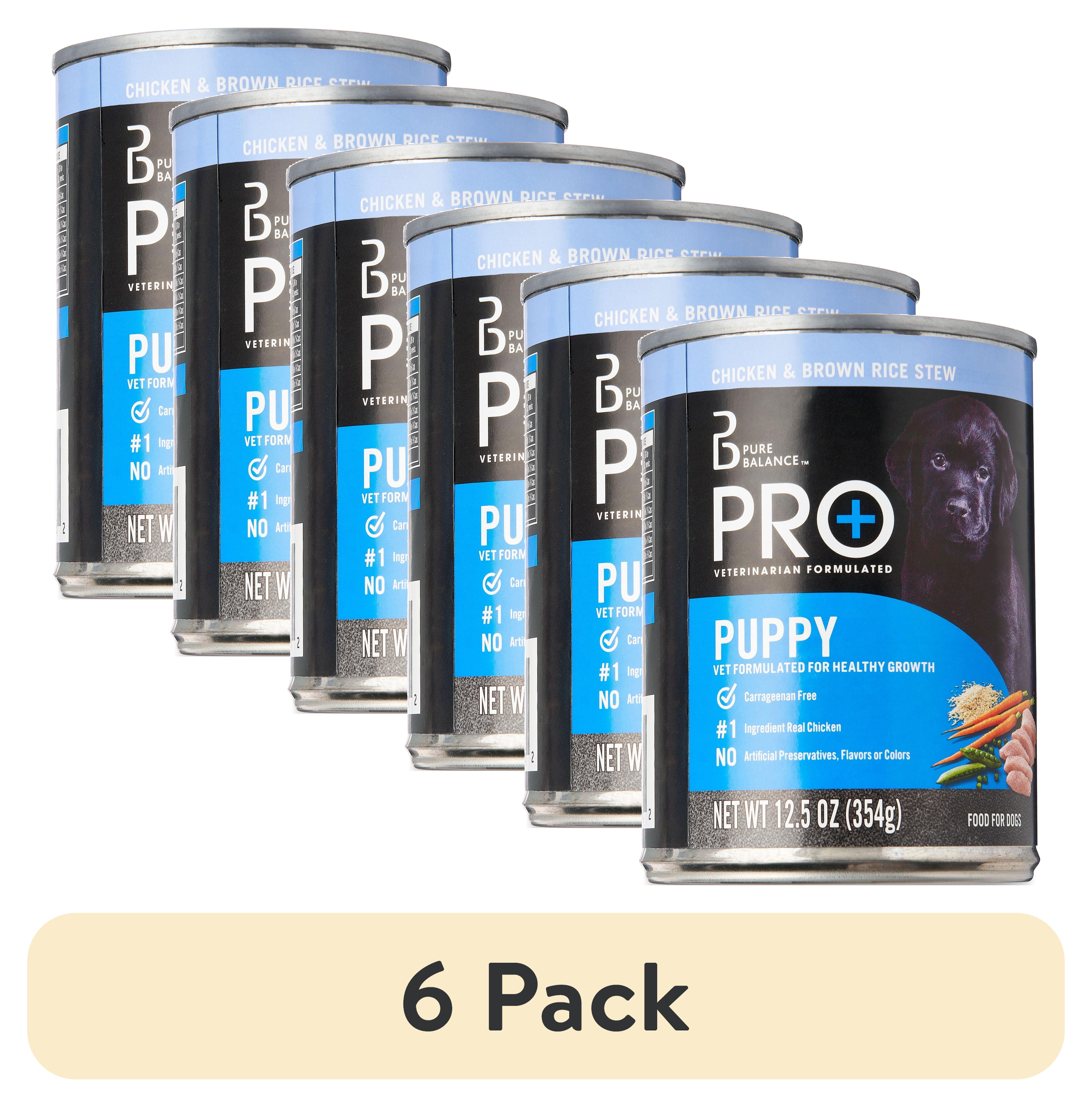 (6 pack) Pure Balance Pro+ Chicken & Brown Rice Stew Wet Dog Food for Puppy, 12.5 oz Can