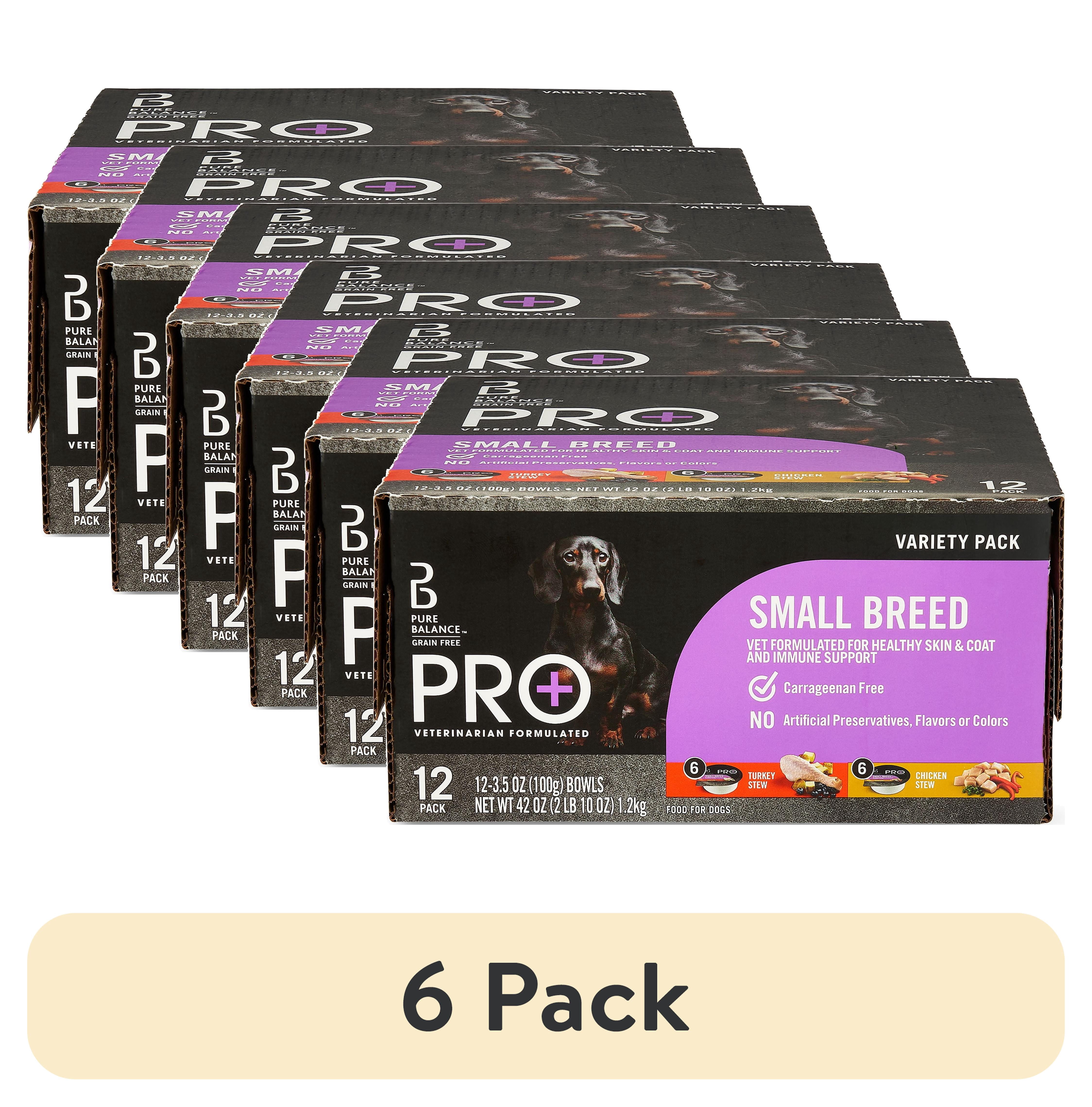 (6 pack) Pure Balance Pro+ Small Breed Turkey and Chicken Stew Variety Pack Wet Dog Food, 3.5 oz Cups, 12 Pack