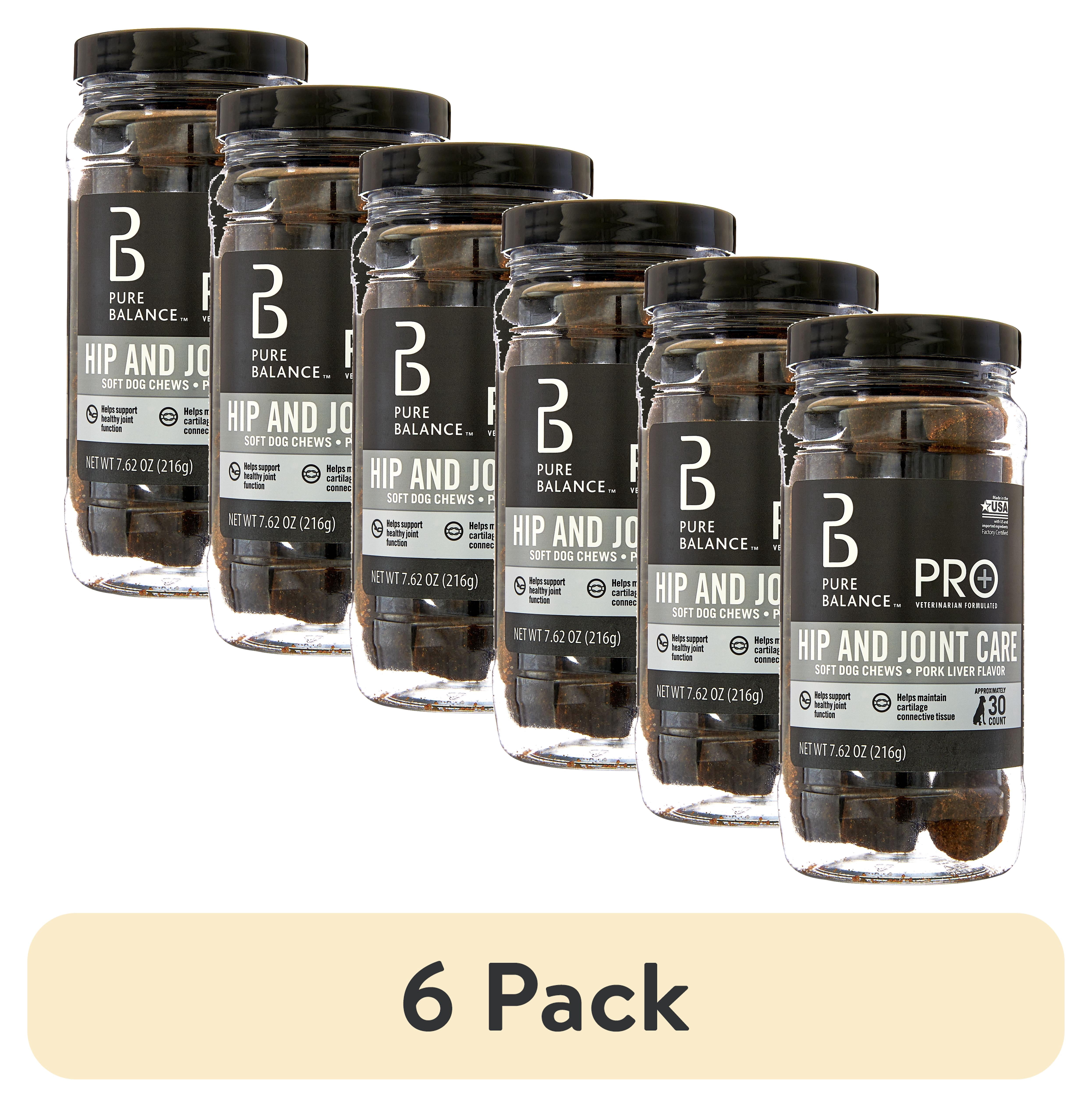 (6 pack) Pure Balance Pro+ Flex Care for Dogs, Pork Liver Flavor, 30 Count Soft Chews