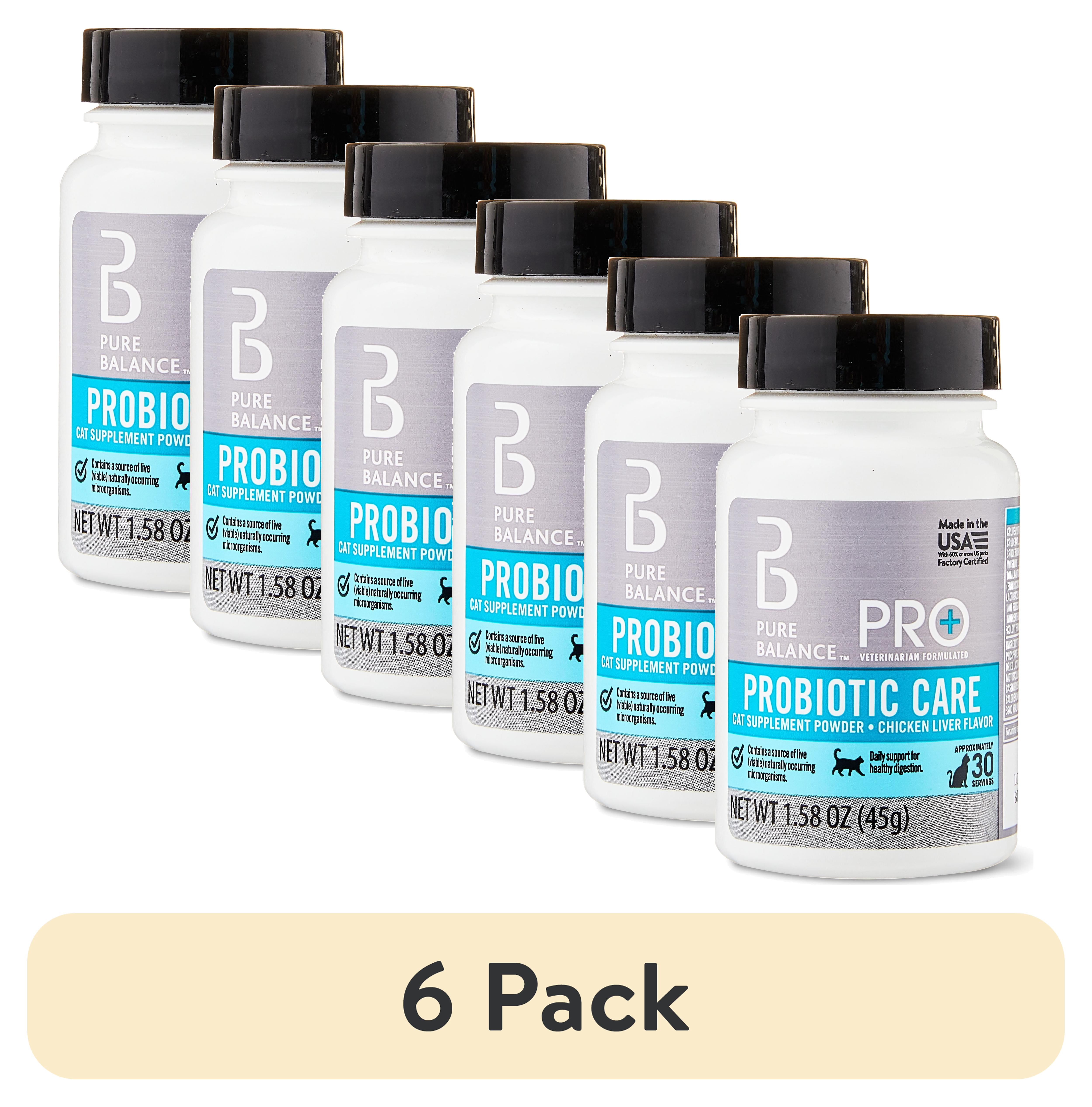 (6 pack) Pure Balance Pro+ Probiotic Care Supplement Powder for Cats, Chicken Liver Flavor, 30 Servings