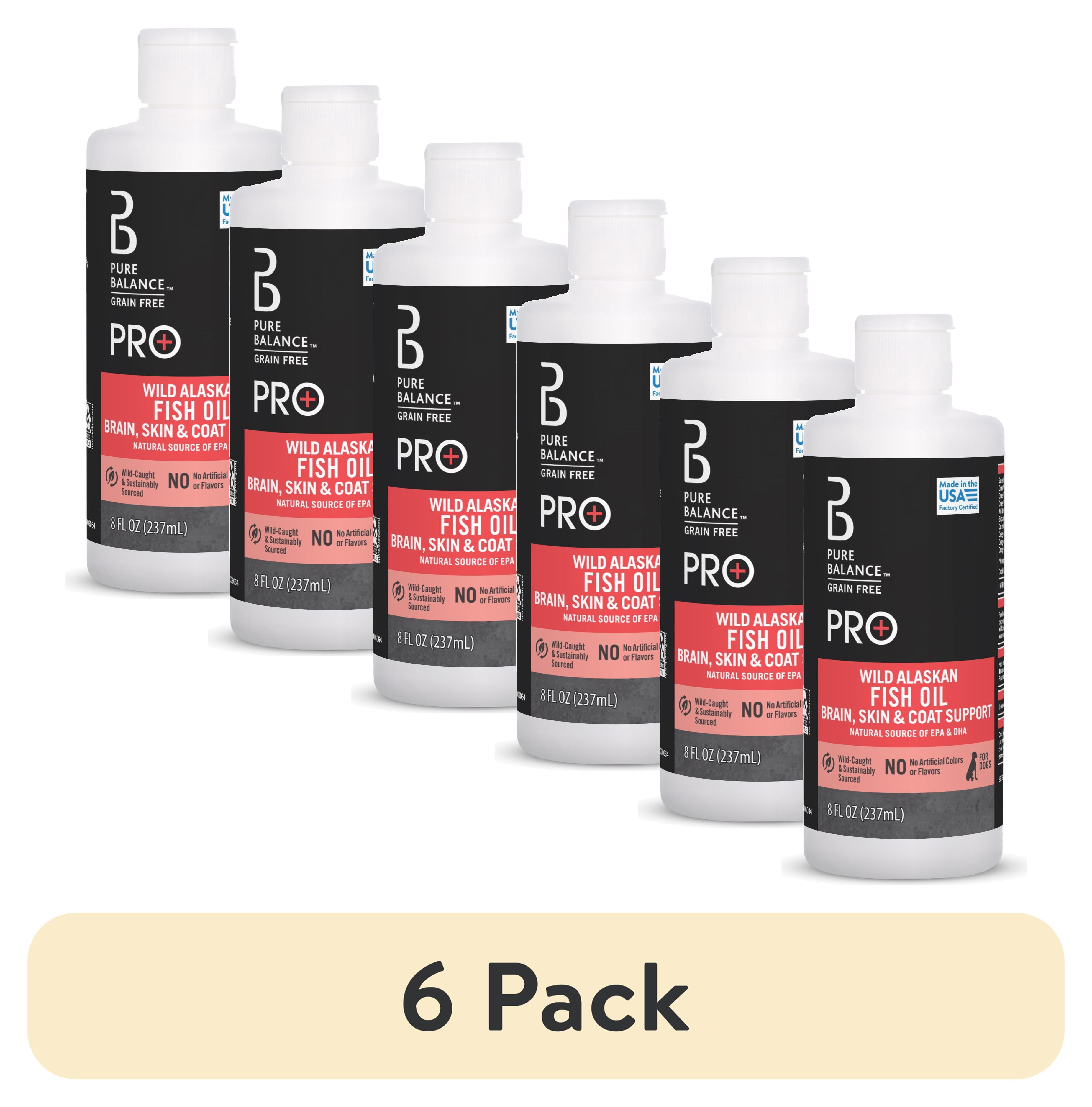(6 pack) Pure Balance Pro+ Wild Caught Alaskan Fish Oil Supplement for Dogs, 8 fl oz