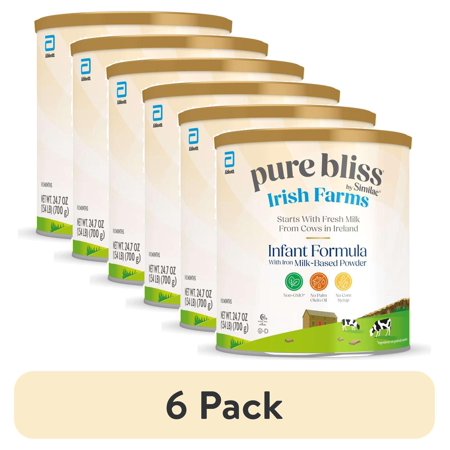 (6 pack) Pure Bliss by Similac Irish Farms Powder Baby Formula, Easy to Digest, 24.7-oz Can