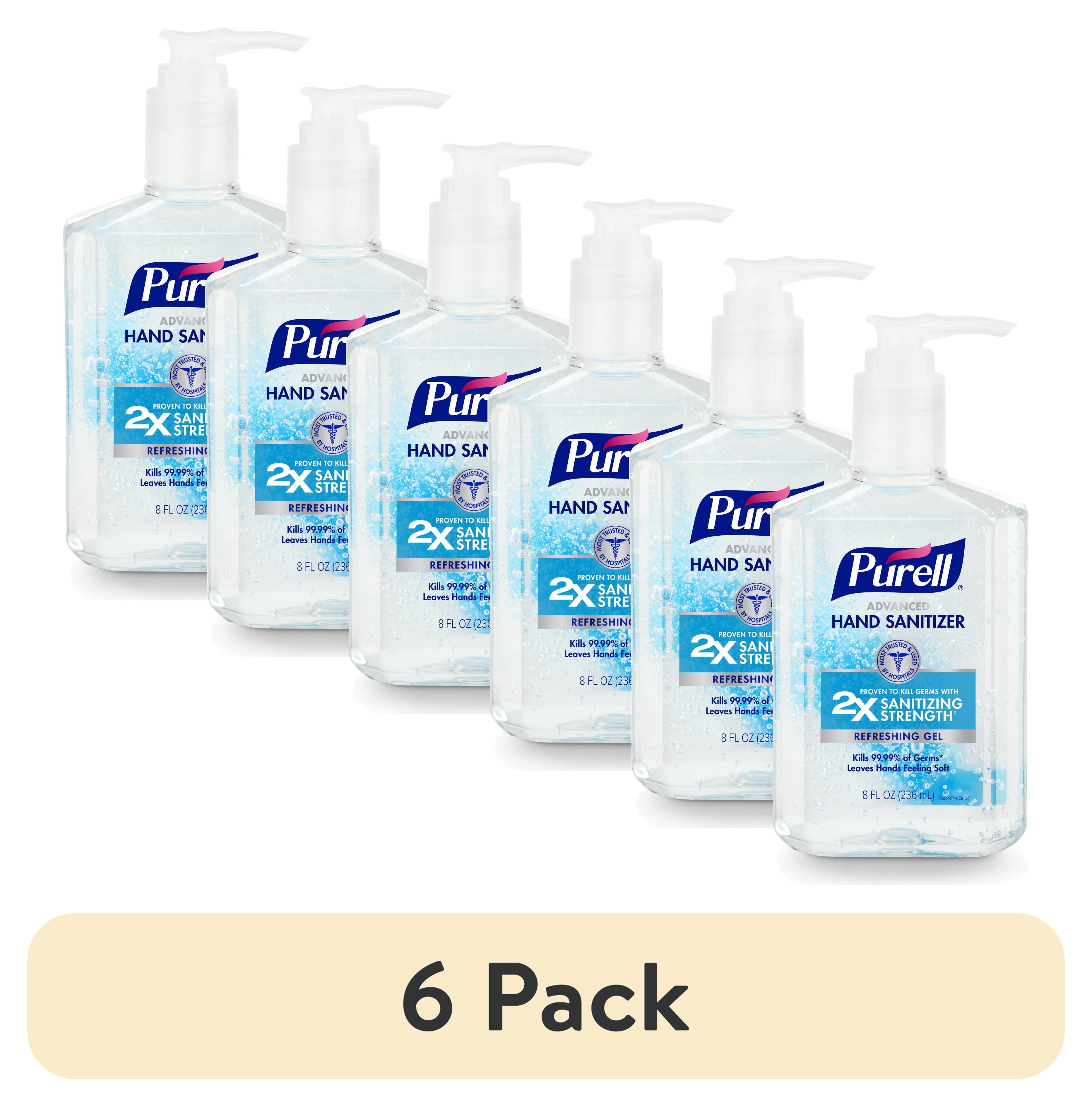 (6 pack) Purell Advanced Hand Sanitizer Refreshing Gel, 8 oz Pump Bottle