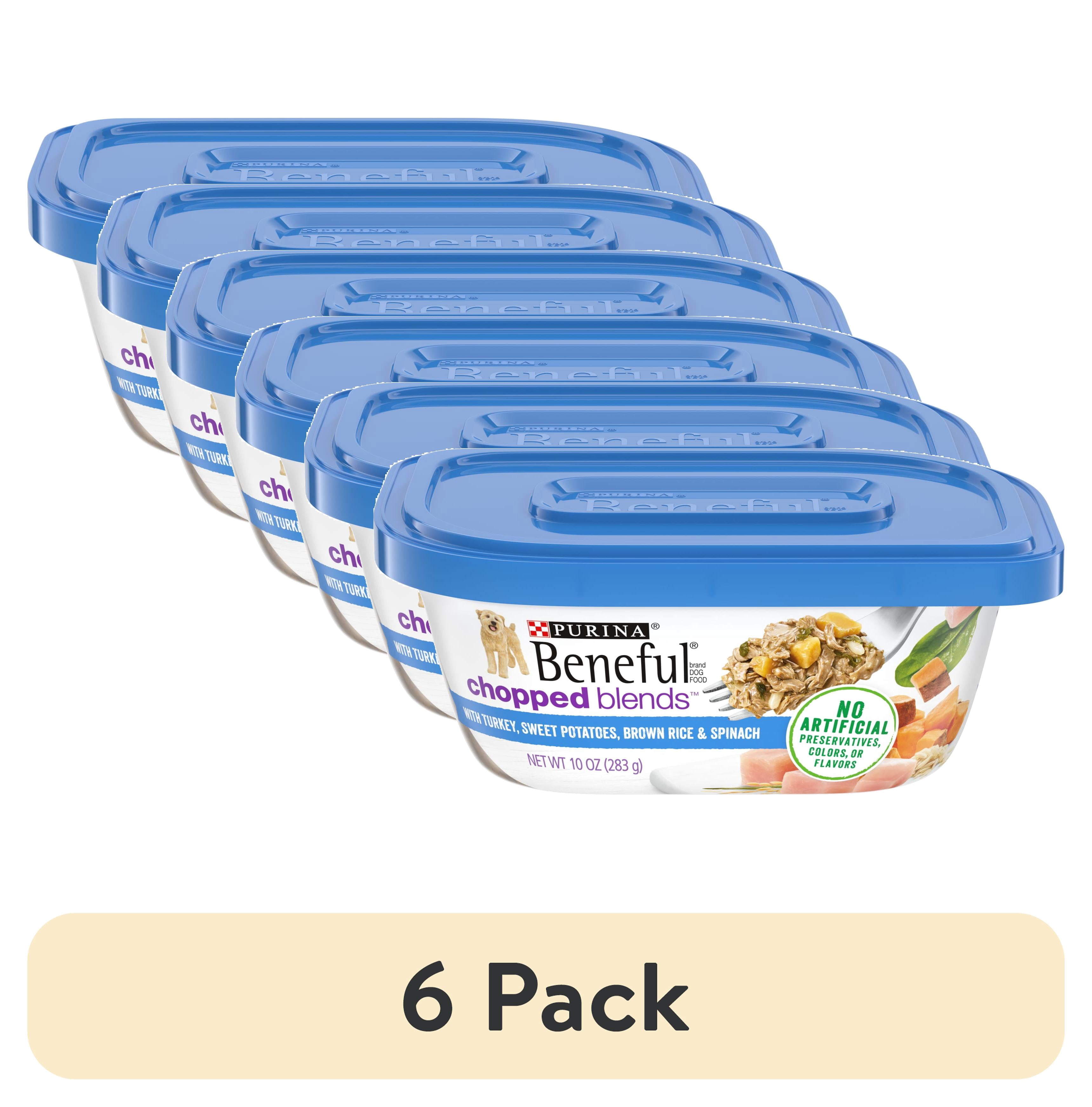 (6 pack) Purina Beneful Freshly Prepared Blends Wet Dog Food with Turkey, Sweet Potatoes, Brown Rice and Spinach, 10 oz Tub