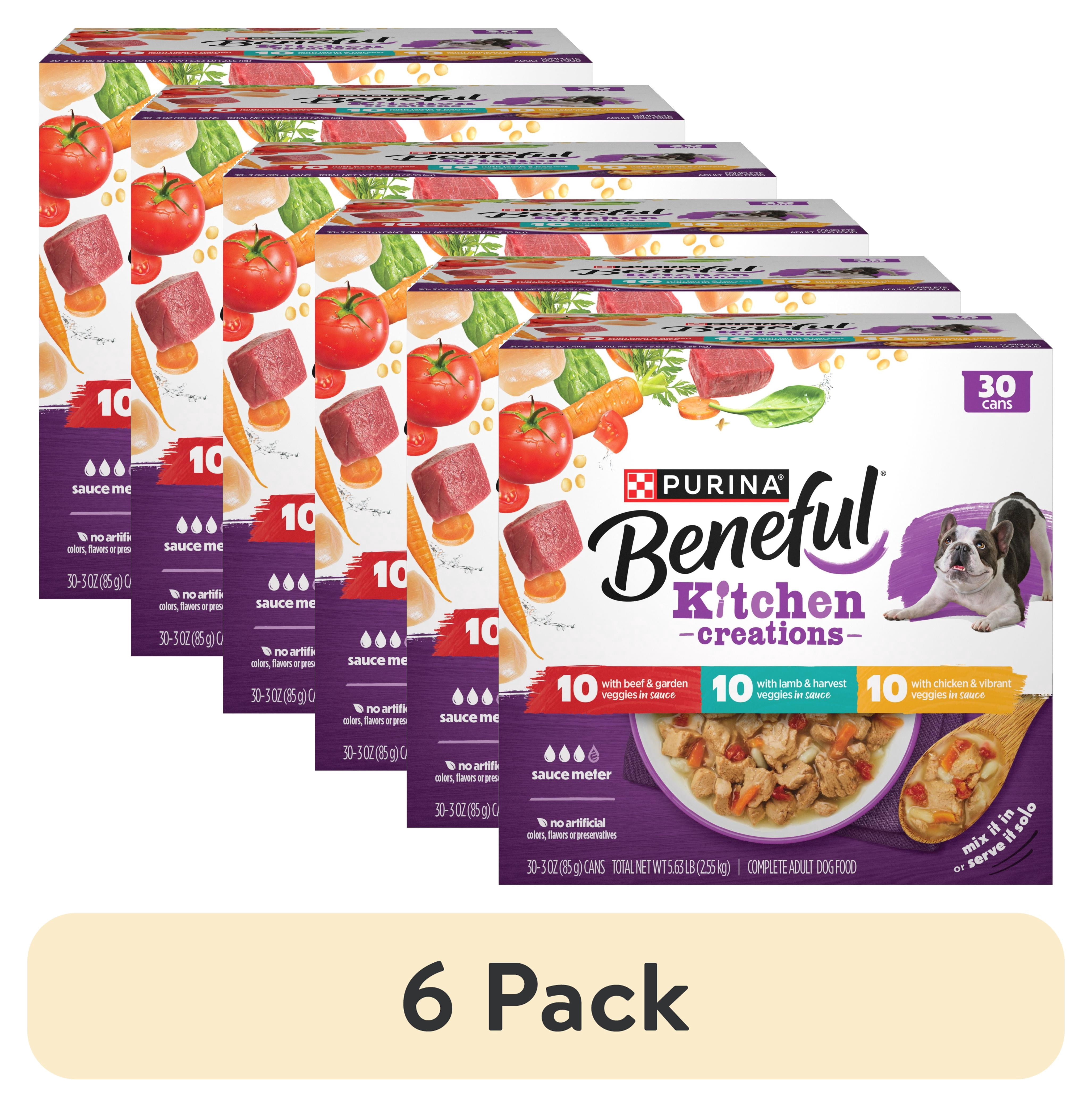 (6 pack) Purina Beneful Kitchen Creations With Beef, Chicken, or Lamb Wet Dog Food Variety Pack, 3 oz Cans (30 Pack)