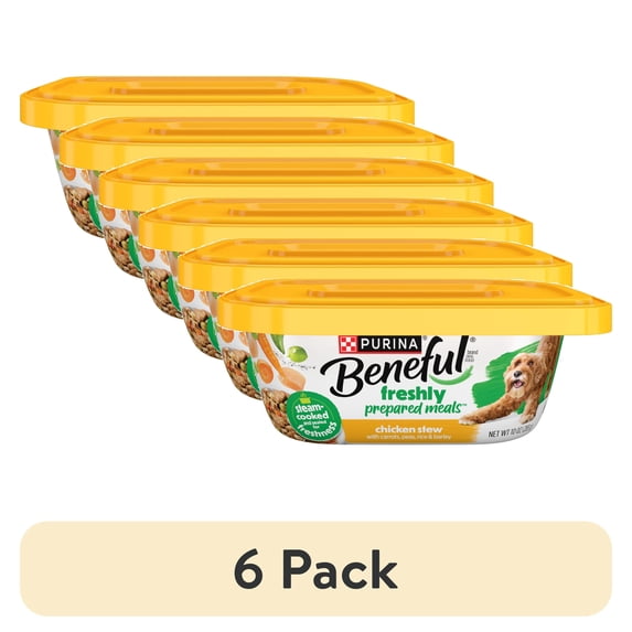 (6 pack) Purina Beneful Dog Food Freshly Prepared Meals, High Protein Wet Dog Food, Dog Food Gravy, Chicken Stew, 10 oz.