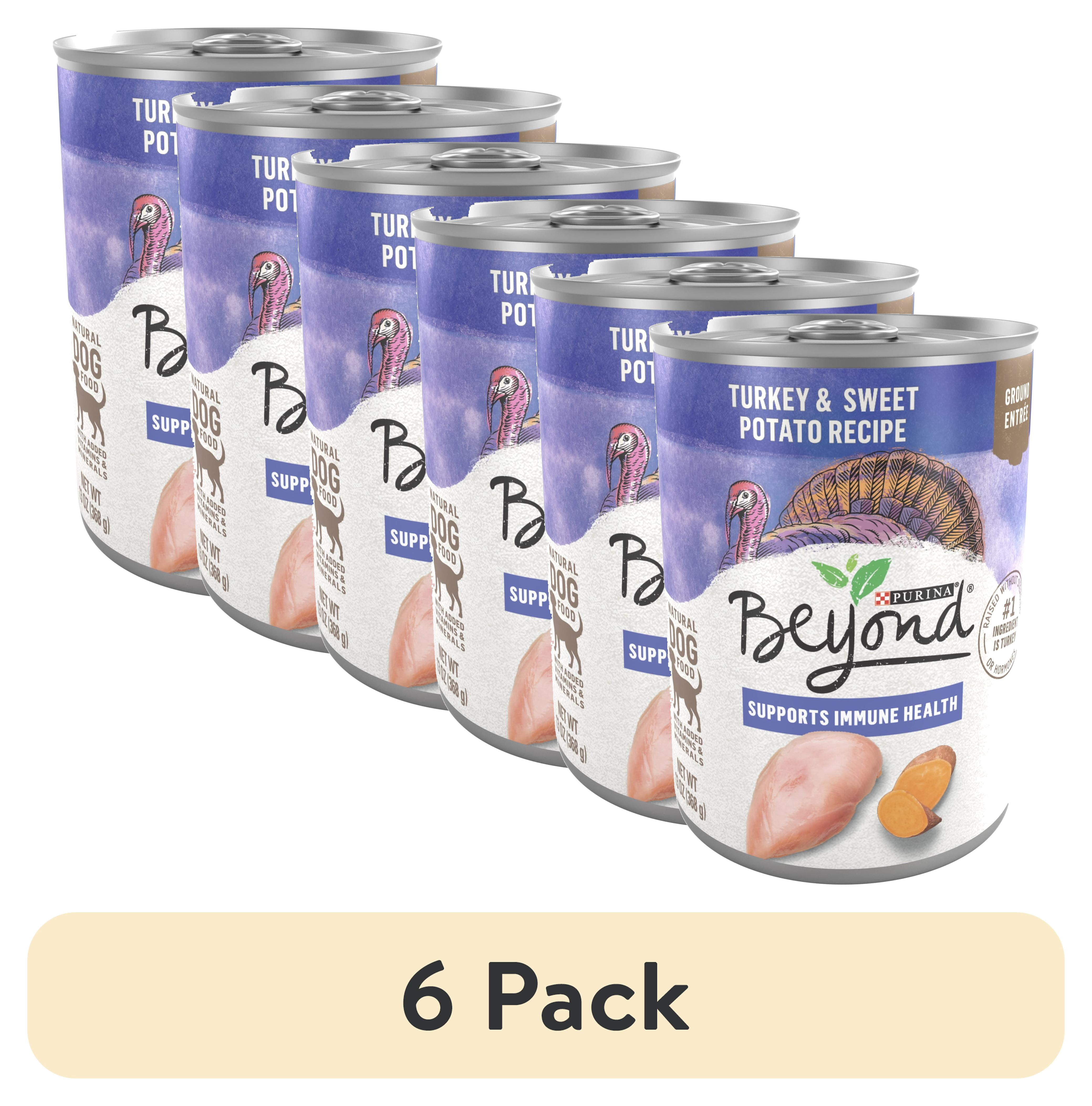 (6 pack) Purina Beyond Ground Entree Wet Dog Food Natural Soft Grain Free Turkey & Sweet Potato, 13 oz Can