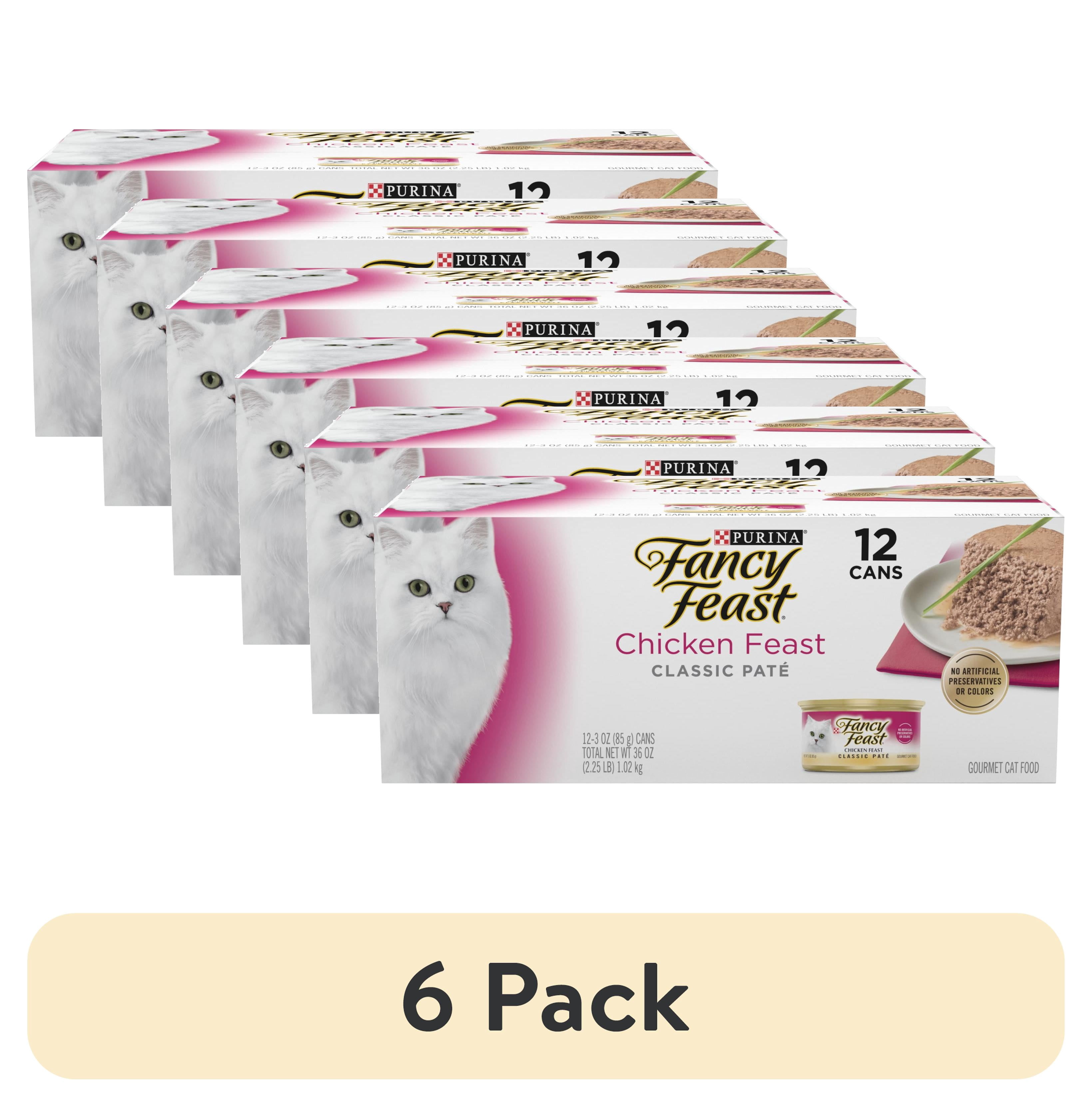 (6 pack) Purina Fancy Feast Chicken Feast Pate Wet Cat Food, 3 oz Cans (12 Pack)