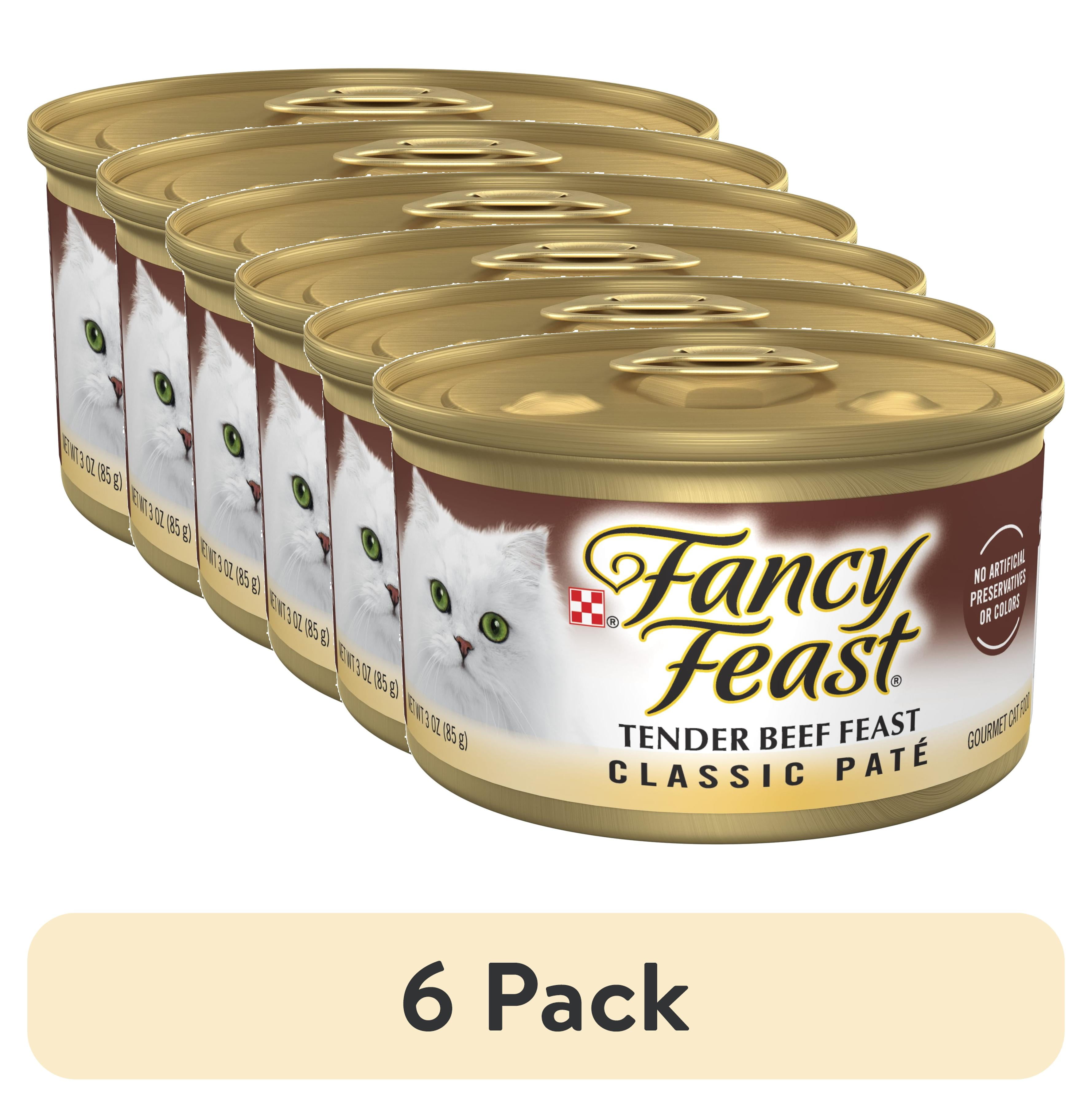 (6 pack) Purina Fancy Feast Tender Beef Feast Classic Grain Free Wet Cat Food Pate, 3 oz, 24 Pack