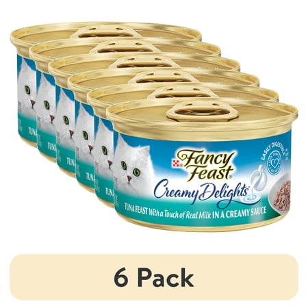 (6 pack) Purina Fancy Feast Creamy Delights Wet Cat Food, Tuna in Creamy Sauce, 3 oz Cans