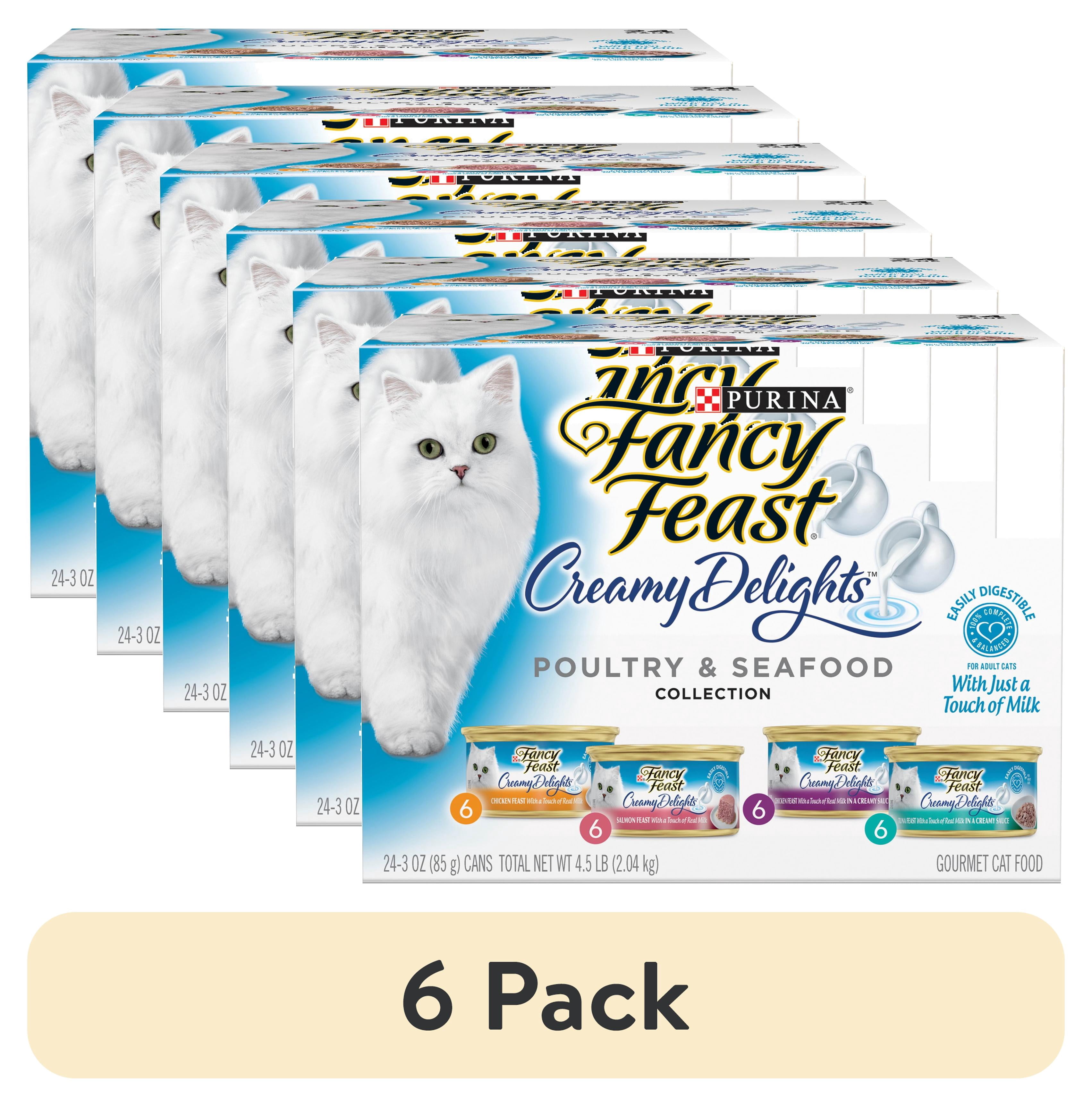 (6 pack) Purina Fancy Feast Creamy Delights Wet Kitten Food, Poultry & Seafood, 3 oz Cans