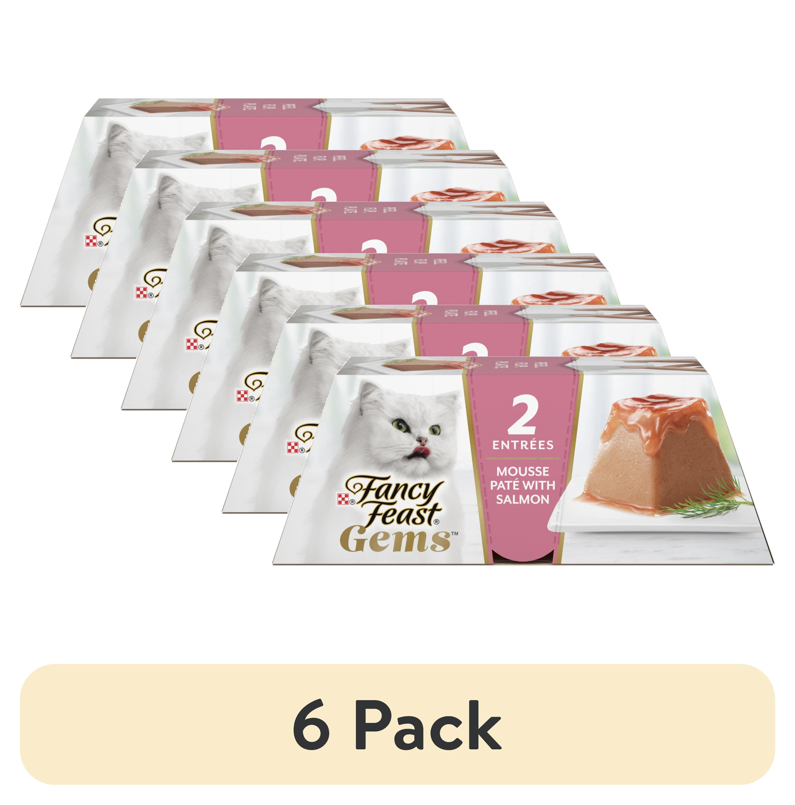 (6 pack) Purina Fancy Feast Gems Salmon Flavor Mousse Pate Wet Cat Food, 2 oz Tubs