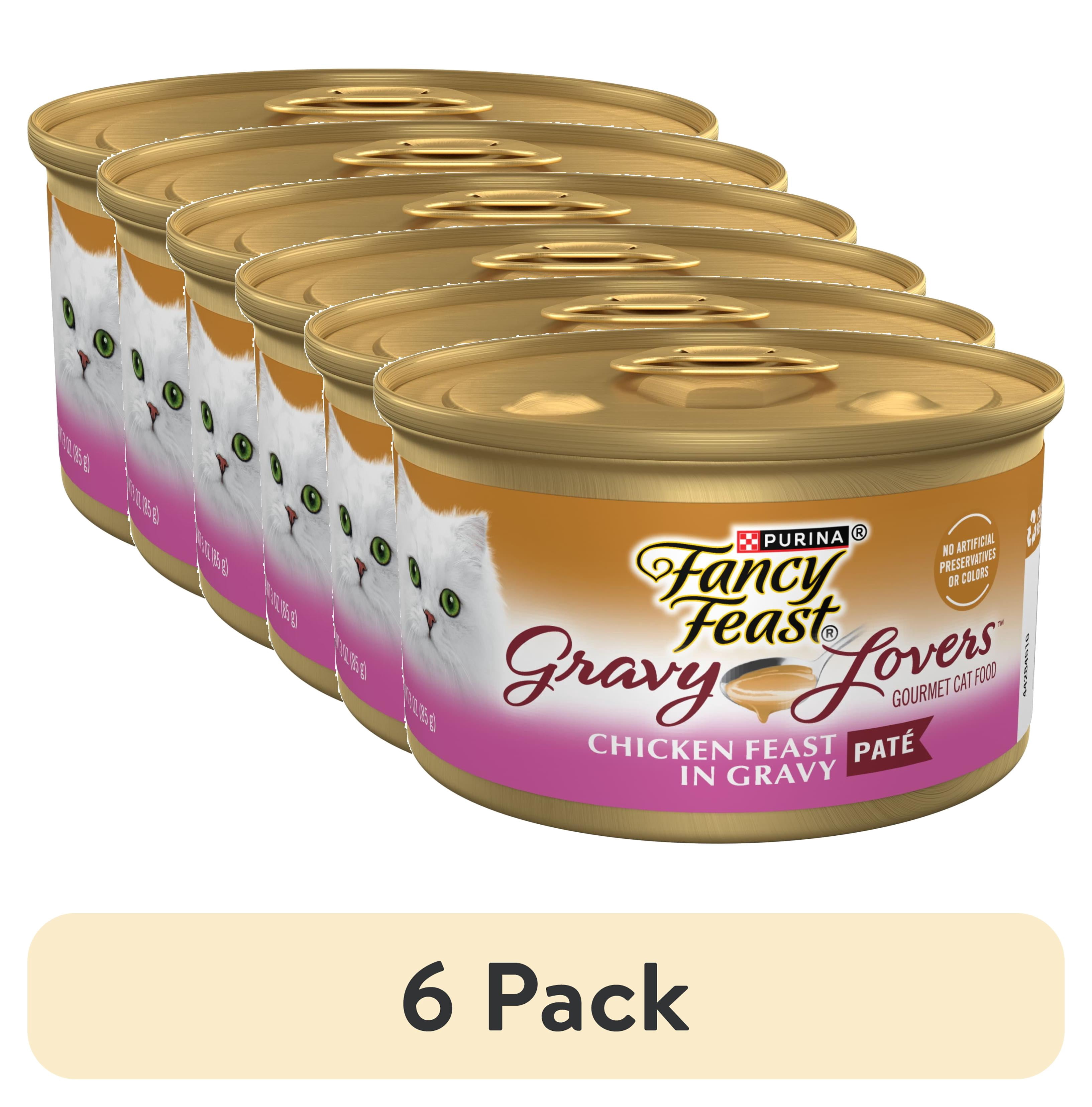 (6 pack) Purina Fancy Feast Gravy Lovers Pate Food, Wet Cat Food, Chicken Feast, 3 oz Can