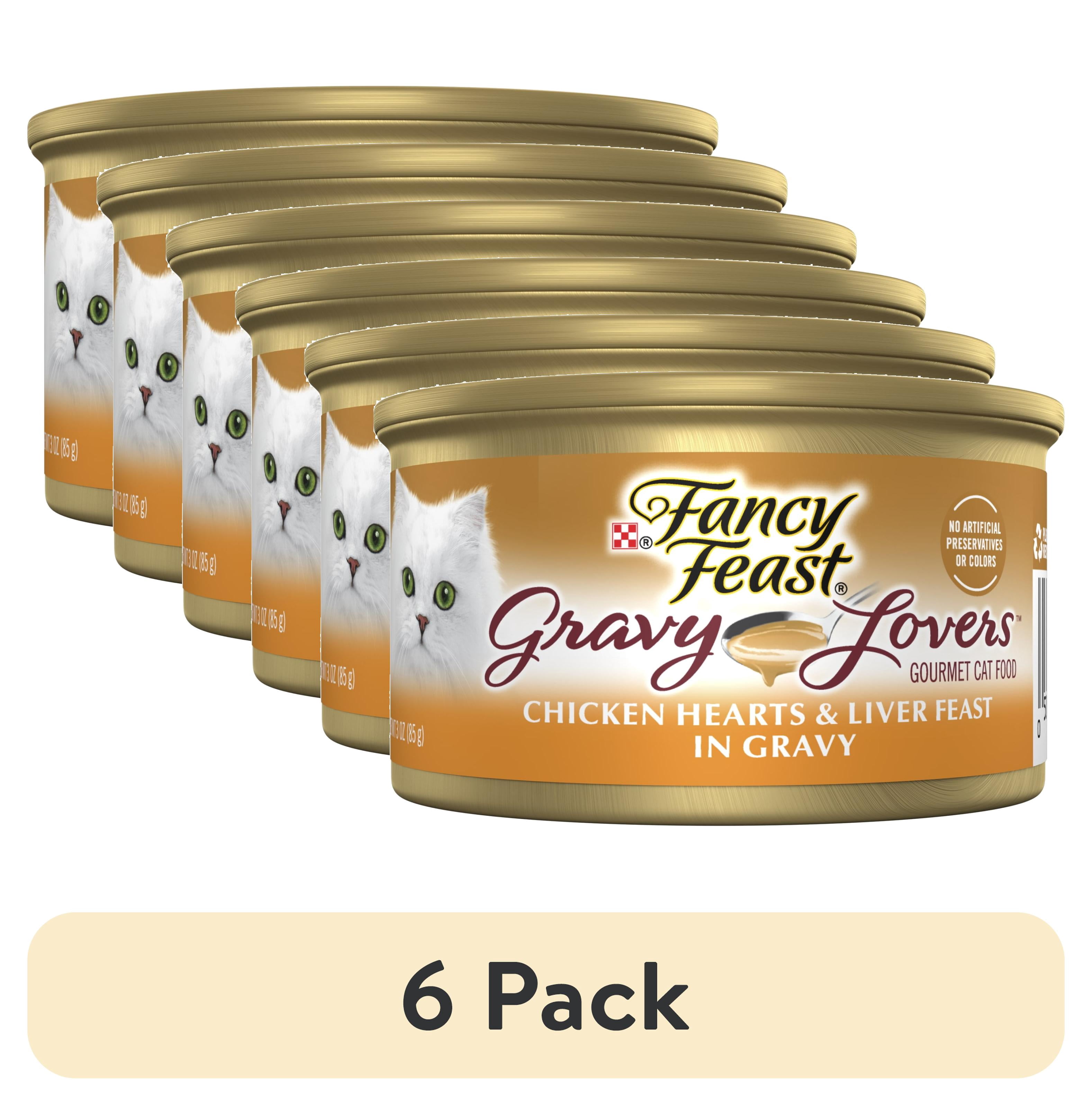 (6 pack) Purina Fancy Feast Gravy Lovers Wet Cat Food, Chicken Heart & Liver in Gravy, 3 oz Can