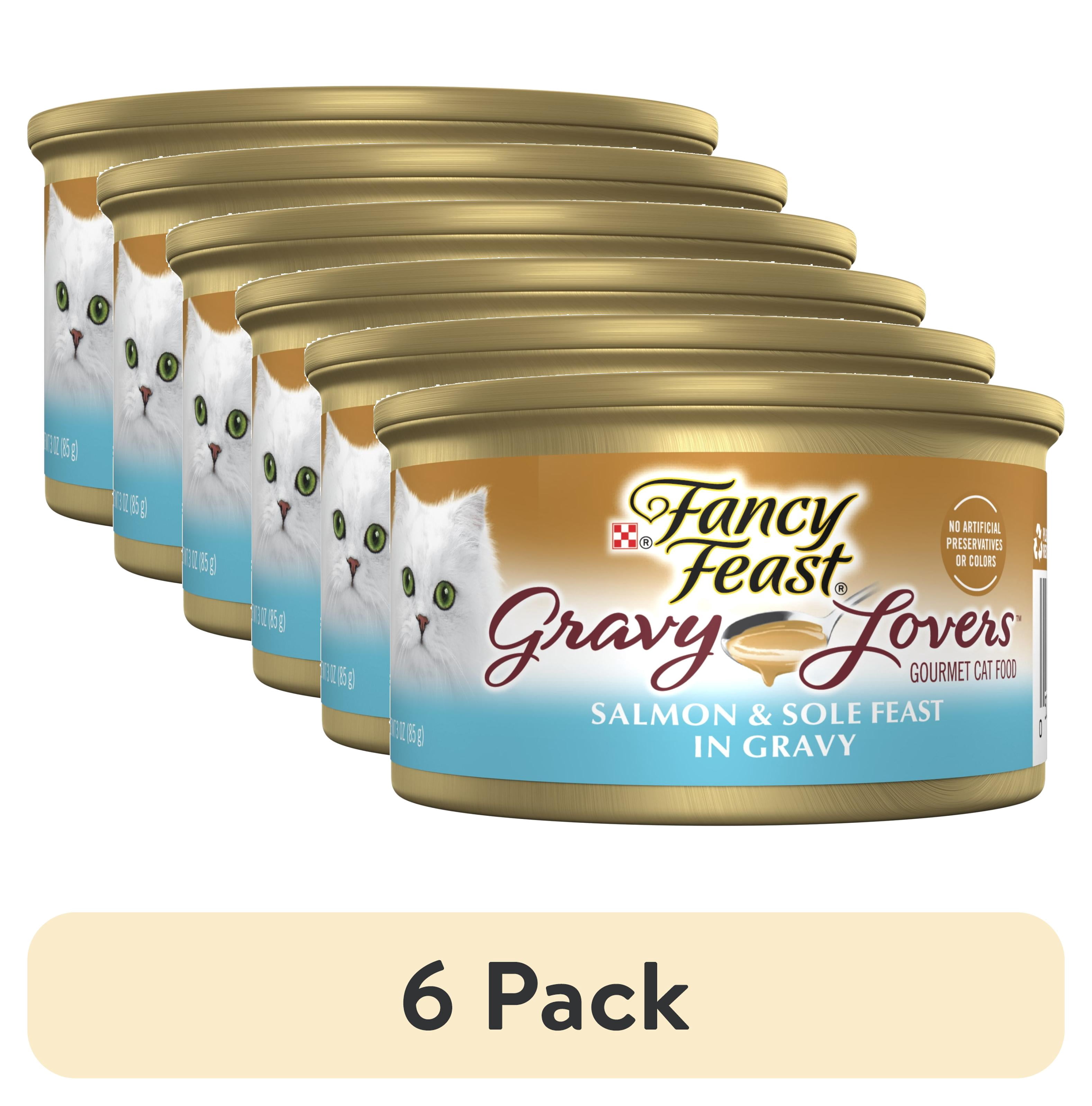 (6 pack) Purina Fancy Feast Gravy Lovers Wet Cat Food, Salmon & Sole in Gravy, 3 oz Can