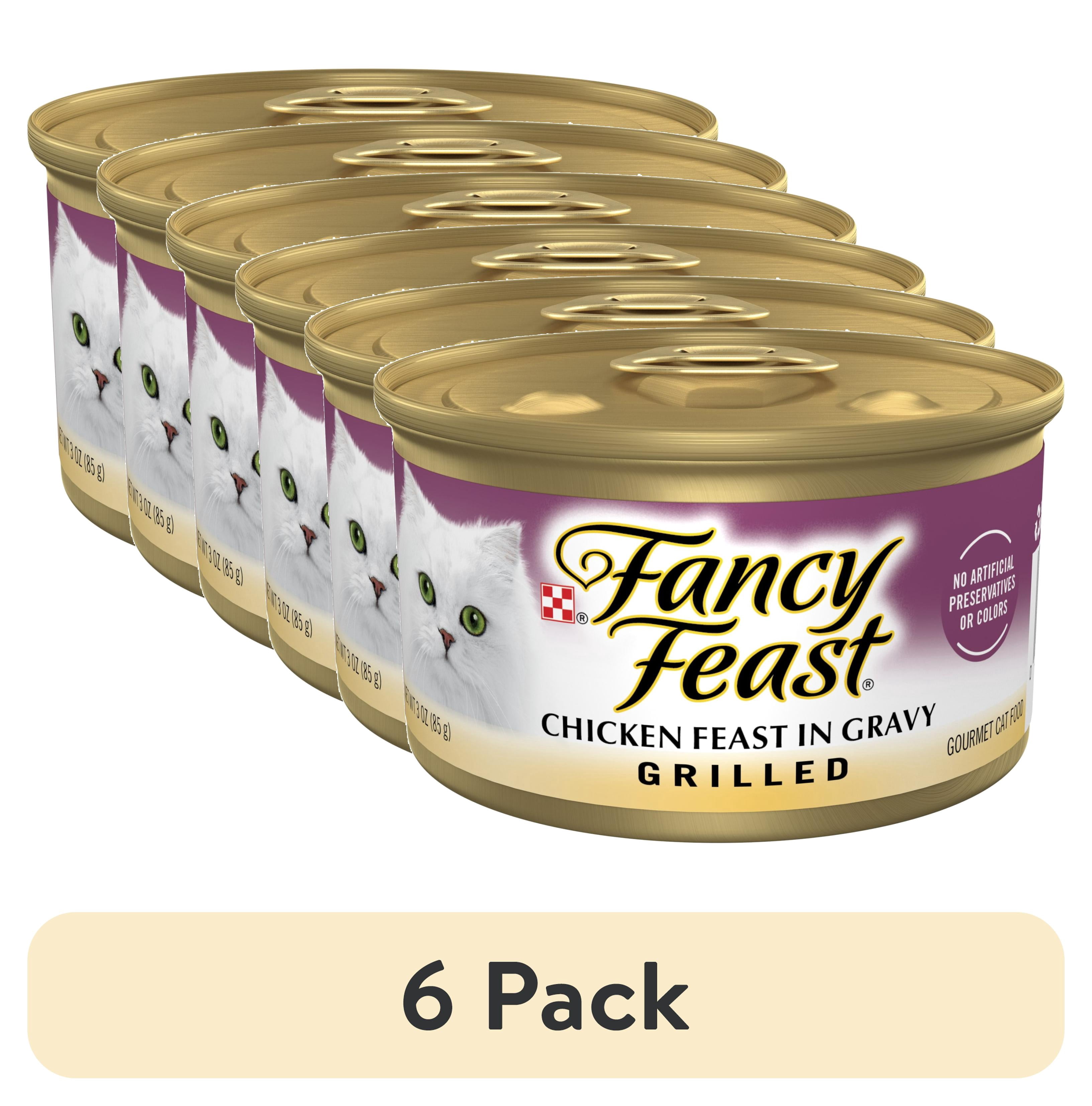 (6 pack) Purina Fancy Feast Chicken Feast in Gravy Grilled Wet Cat Food, 3 oz Can, 24 Pack