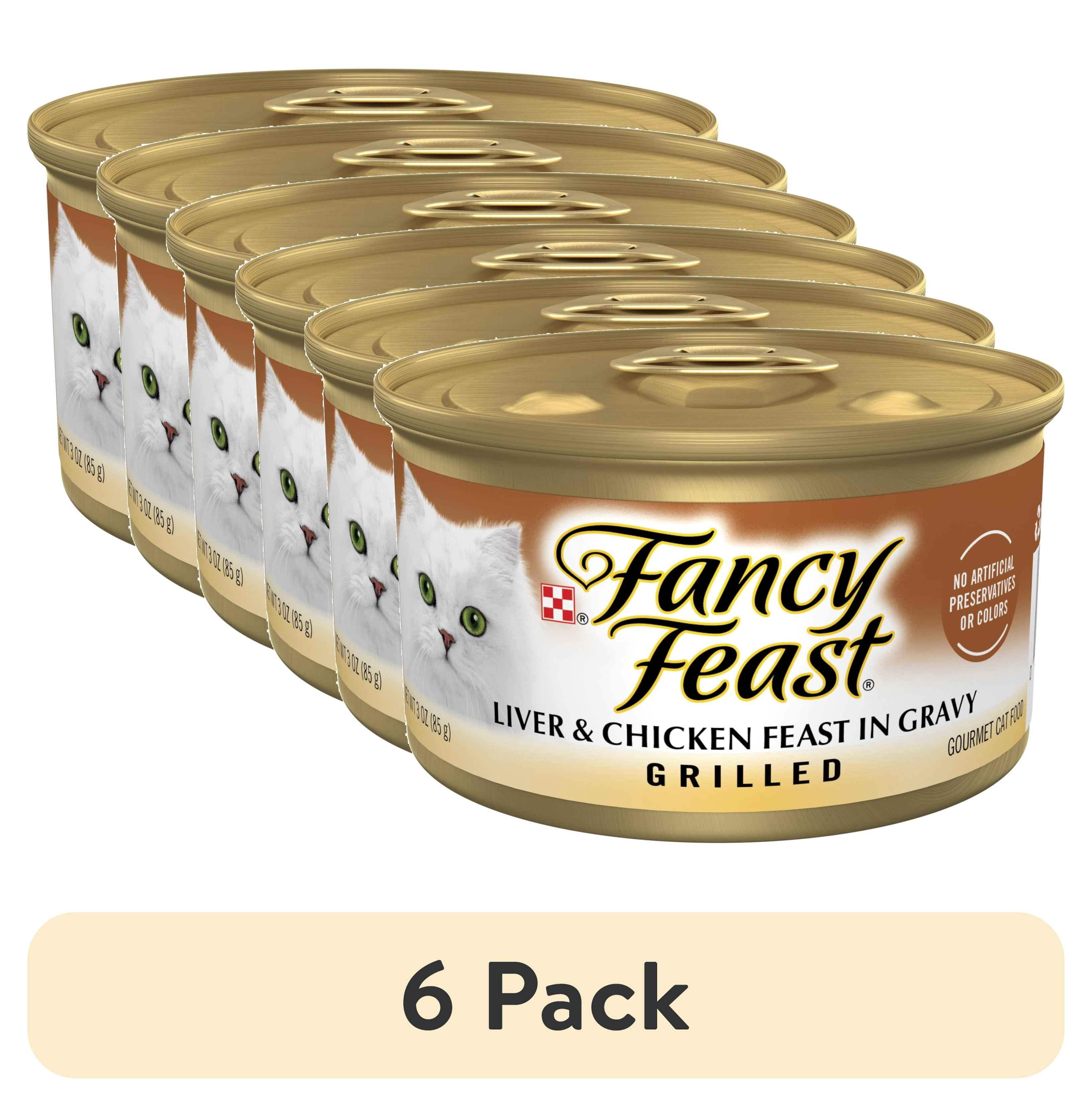 (6 pack) Purina Fancy Feast Grilled Liver and Chicken Feast Gourmet Wet Cat Food in Savory Gravy, 3 oz, 24 Pack